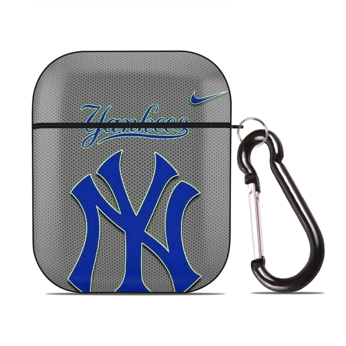 New York Yankees 180 AirPods 2 Case Hard Shell Black, Flexible PC Material, Precise Cutouts, Full Protection, Anti-Fingerprint, Washable, Includes Keychain – Durable & Slim Design