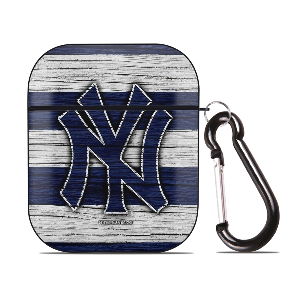 New York Yankees 187 AirPods 2 Case Hard Shell Black, Flexible PC Material, Precise Cutouts, Full Protection, Anti-Fingerprint, Washable, Includes Keychain – Durable & Slim Design