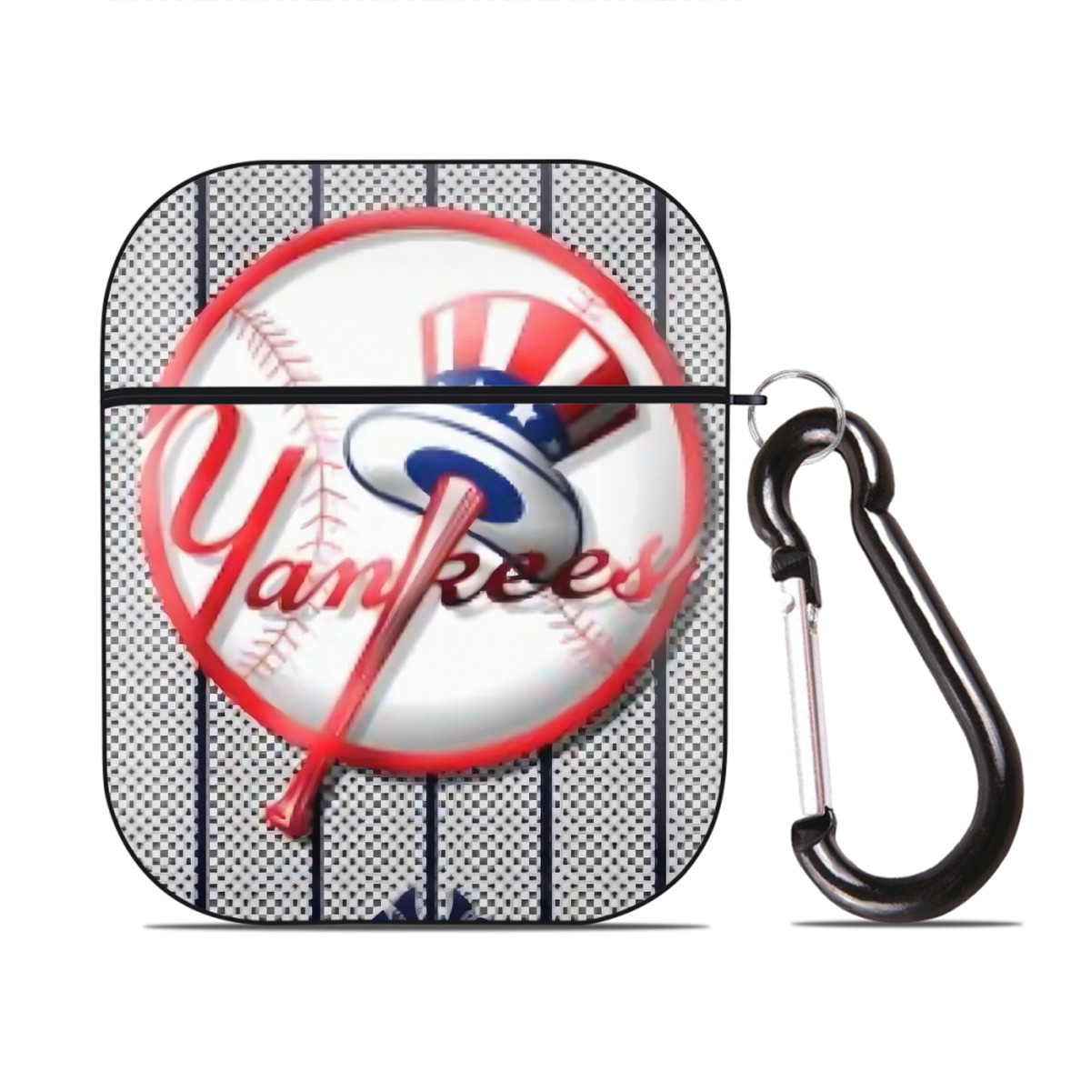 New York Yankees 191 AirPods 2 Case Hard Shell Black, Flexible PC Material, Precise Cutouts, Full Protection, Anti-Fingerprint, Washable, Includes Keychain – Durable & Slim Design
