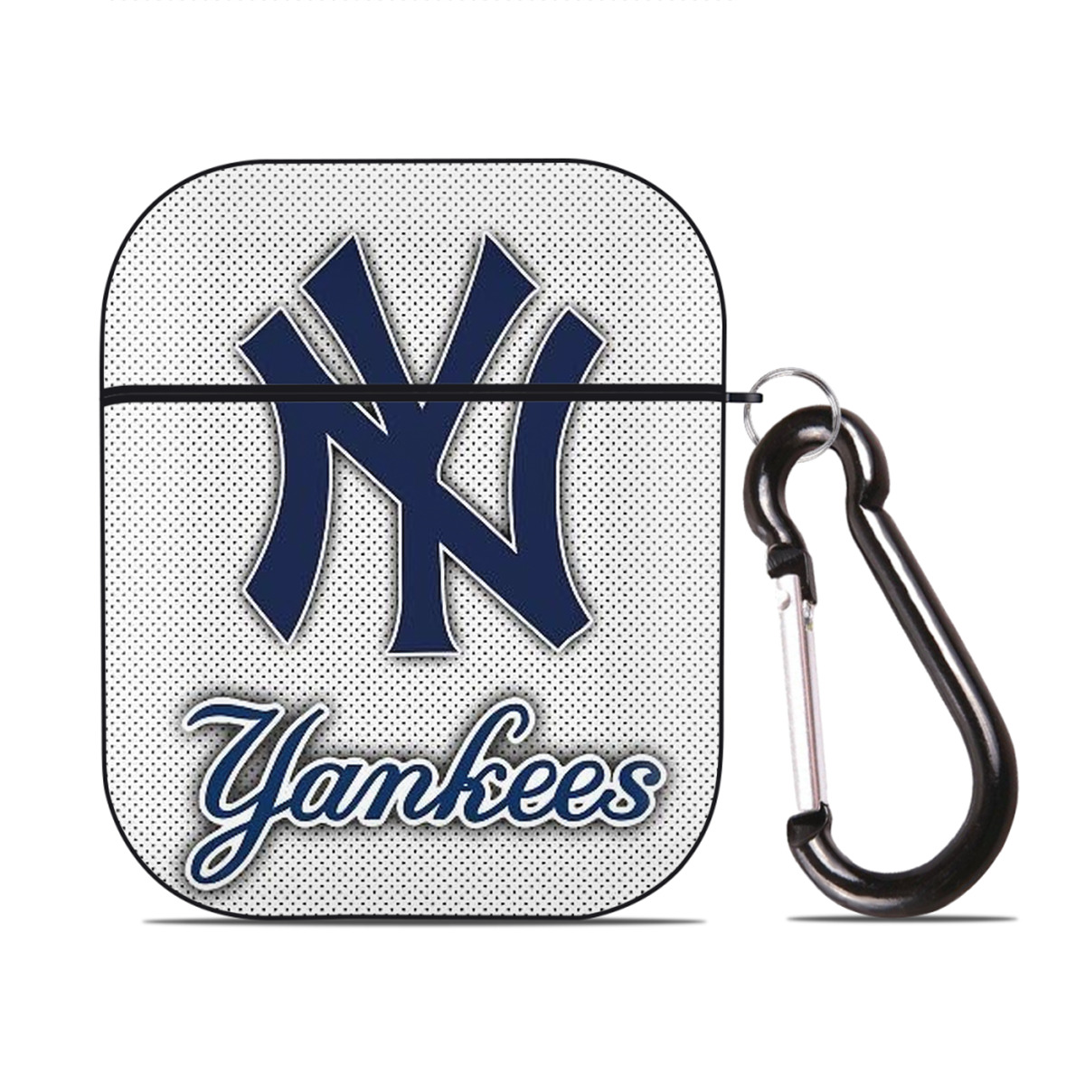 New York Yankees 192 AirPods 2 Case Hard Shell Black, Flexible PC Material, Precise Cutouts, Full Protection, Anti-Fingerprint, Washable, Includes Keychain – Durable & Slim Design