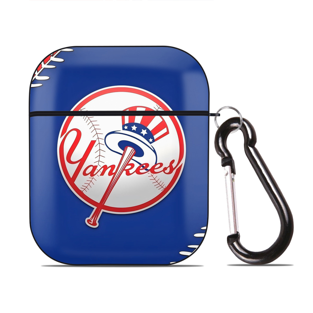 New York Yankees 203 AirPods 2 Case Hard Shell Black, Flexible PC Material, Precise Cutouts, Full Protection, Anti-Fingerprint, Washable, Includes Keychain – Durable & Slim Design