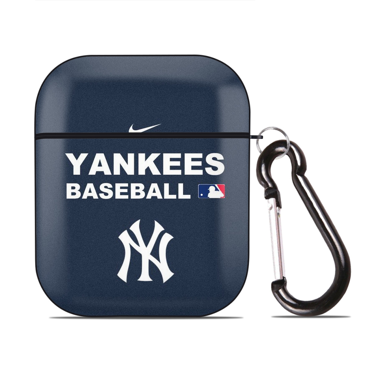 New York Yankees 214 AirPods 2 Case Hard Shell Black, Flexible PC Material, Precise Cutouts, Full Protection, Anti-Fingerprint, Washable, Includes Keychain – Durable & Slim Design