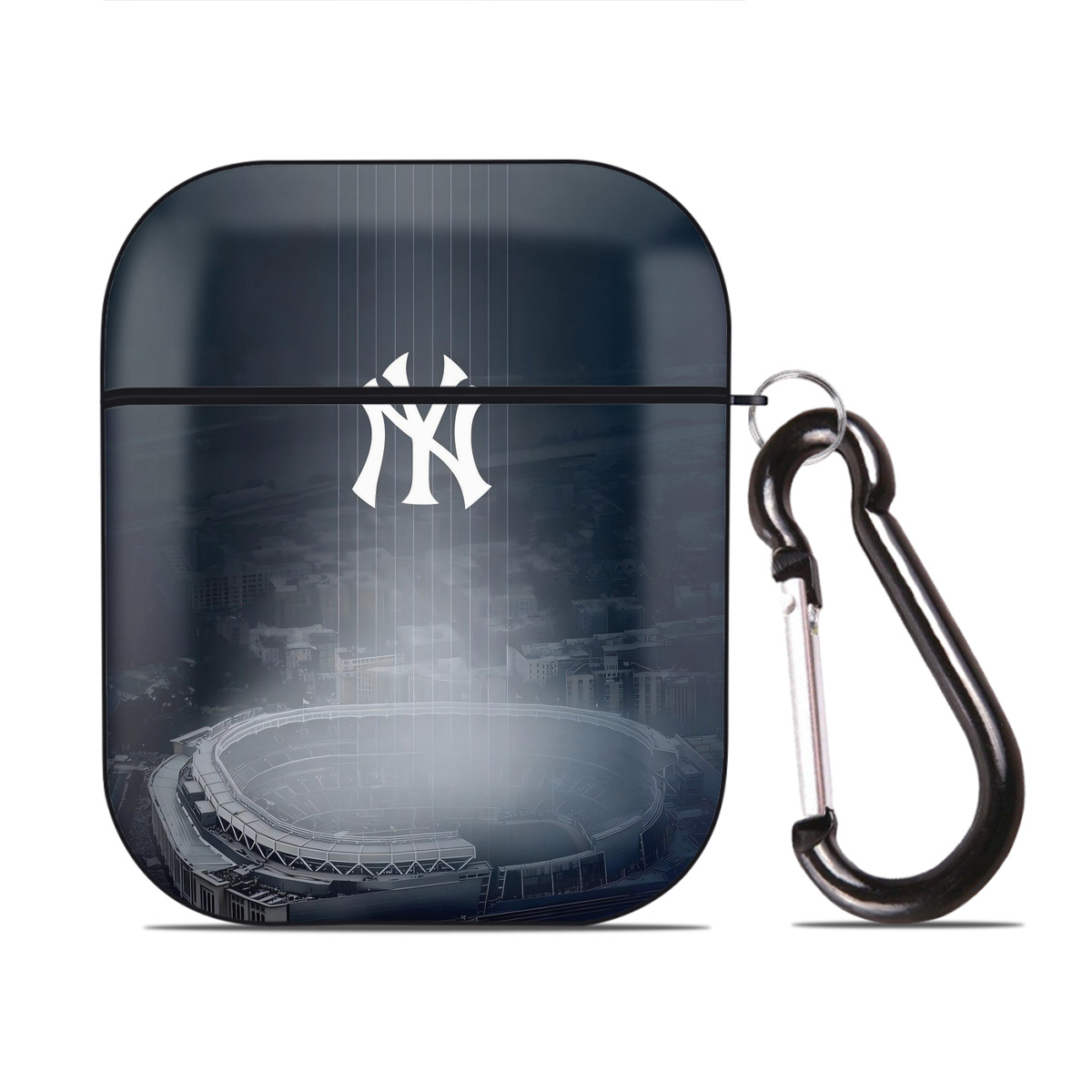 New York Yankees 225 AirPods 2 Case Hard Shell Black, Flexible PC Material, Precise Cutouts, Full Protection, Anti-Fingerprint, Washable, Includes Keychain – Durable & Slim Design