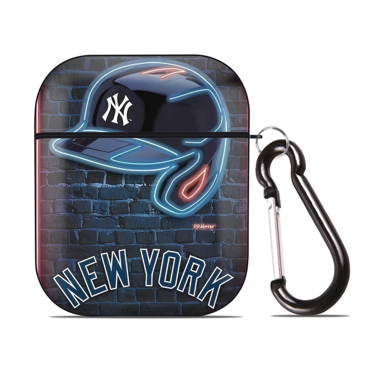 New York Yankees 230 AirPods 2 Case Hard Shell Black, Flexible PC Material, Precise Cutouts, Full Protection, Anti-Fingerprint, Washable, Includes Keychain – Durable & Slim Design