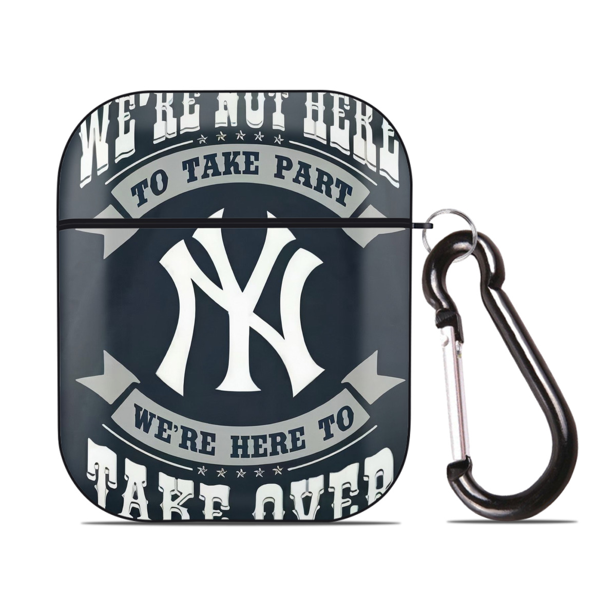 New York Yankees 302 AirPods 2 Case Hard Shell Black, Flexible PC Material, Precise Cutouts, Full Protection, Anti-Fingerprint, Washable, Includes Keychain – Durable & Slim Design