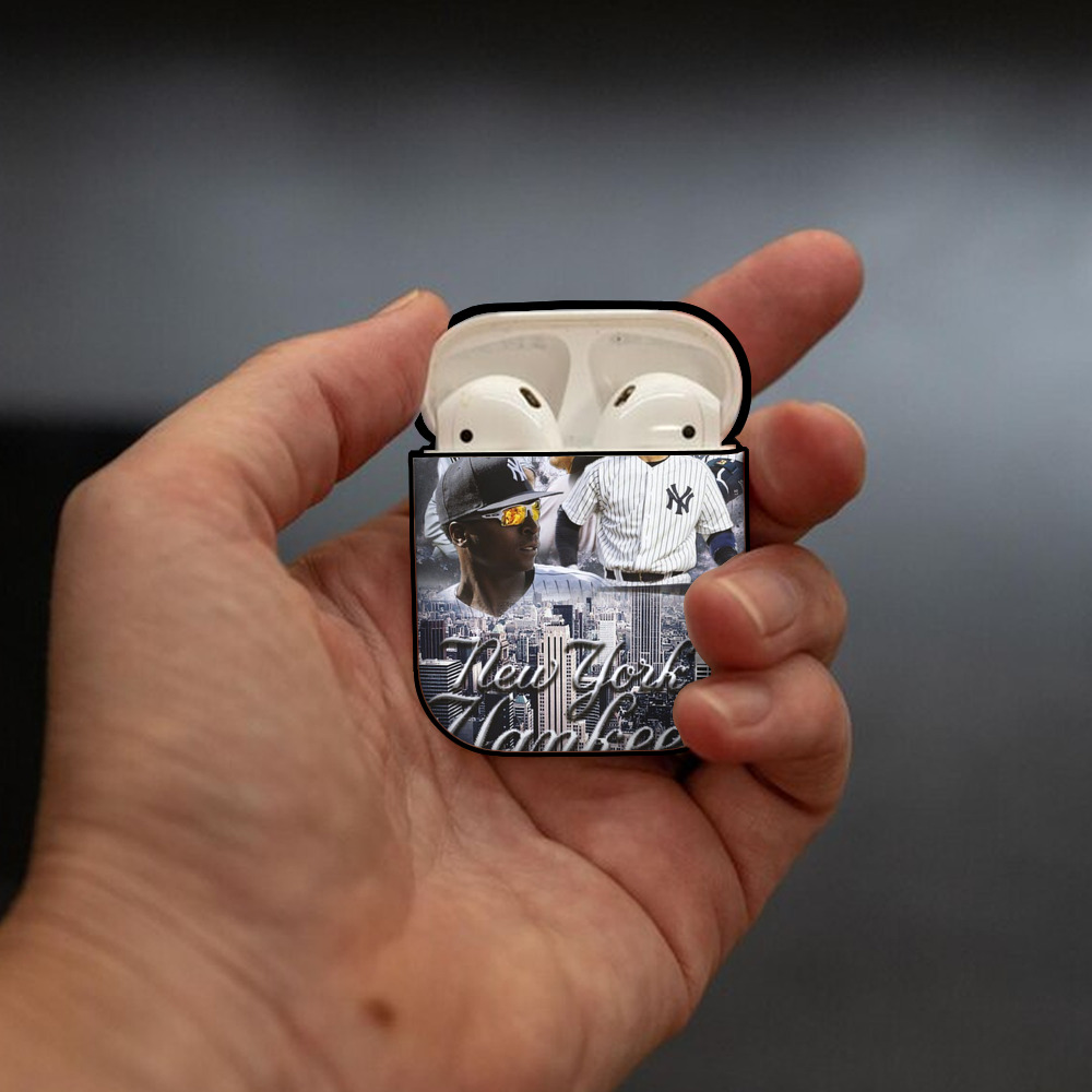 New York Yankees 101 AirPods 2 Case Hard Shell Black, Flexible PC Material, Precise Cutouts, Full Protection, Anti-Fingerprint, Washable, Includes Keychain – Durable & Slim Design