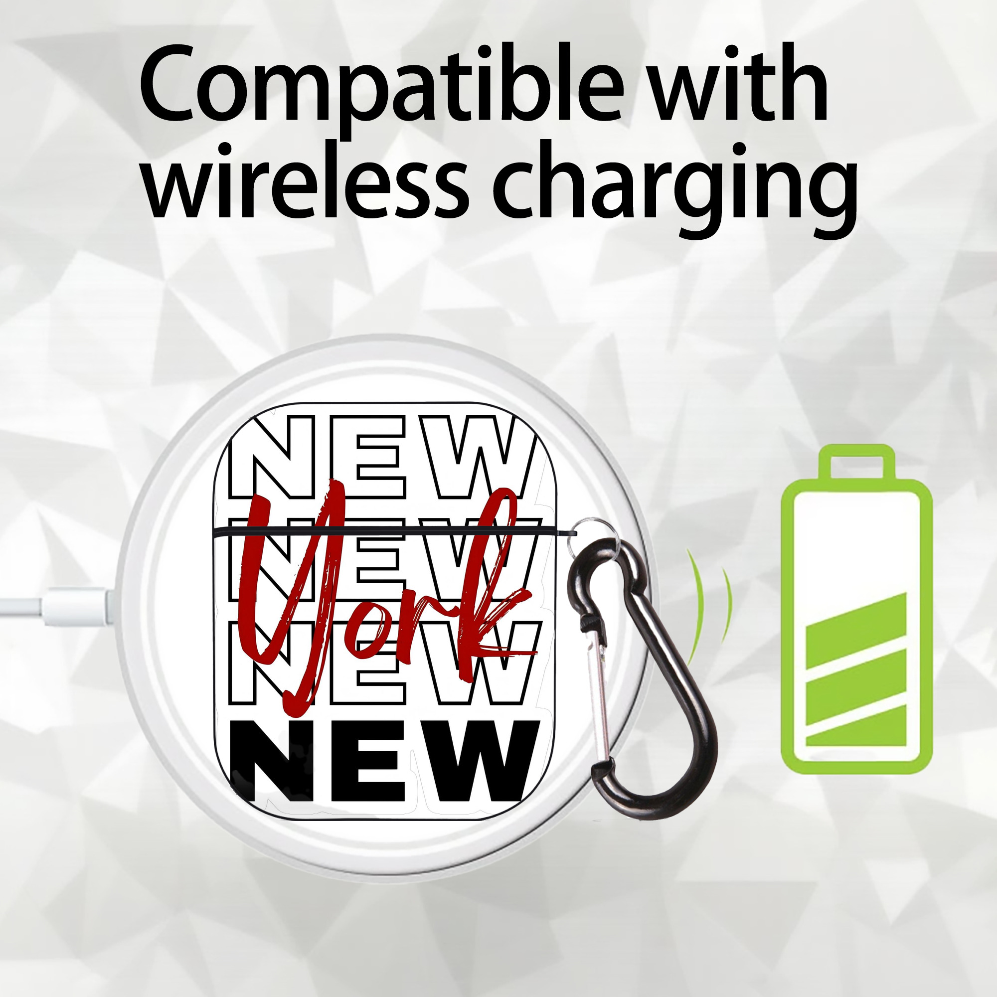 New York Yankees 176 AirPods 2 Case Hard Shell Black, Flexible PC Material, Precise Cutouts, Full Protection, Anti-Fingerprint, Washable, Includes Keychain – Durable & Slim Design