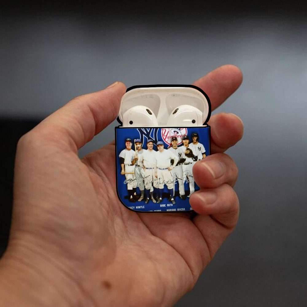 New York Yankees 312 AirPods 2 Case Hard Shell Black, Flexible PC Material, Precise Cutouts, Full Protection, Anti-Fingerprint, Washable, Includes Keychain – Durable & Slim Design