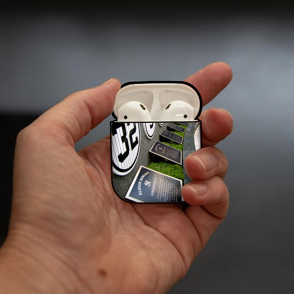 New York Yankees 253 AirPods 2 Case Hard Shell Black, Flexible PC Material, Precise Cutouts, Full Protection, Anti-Fingerprint, Washable, Includes Keychain – Durable & Slim Design