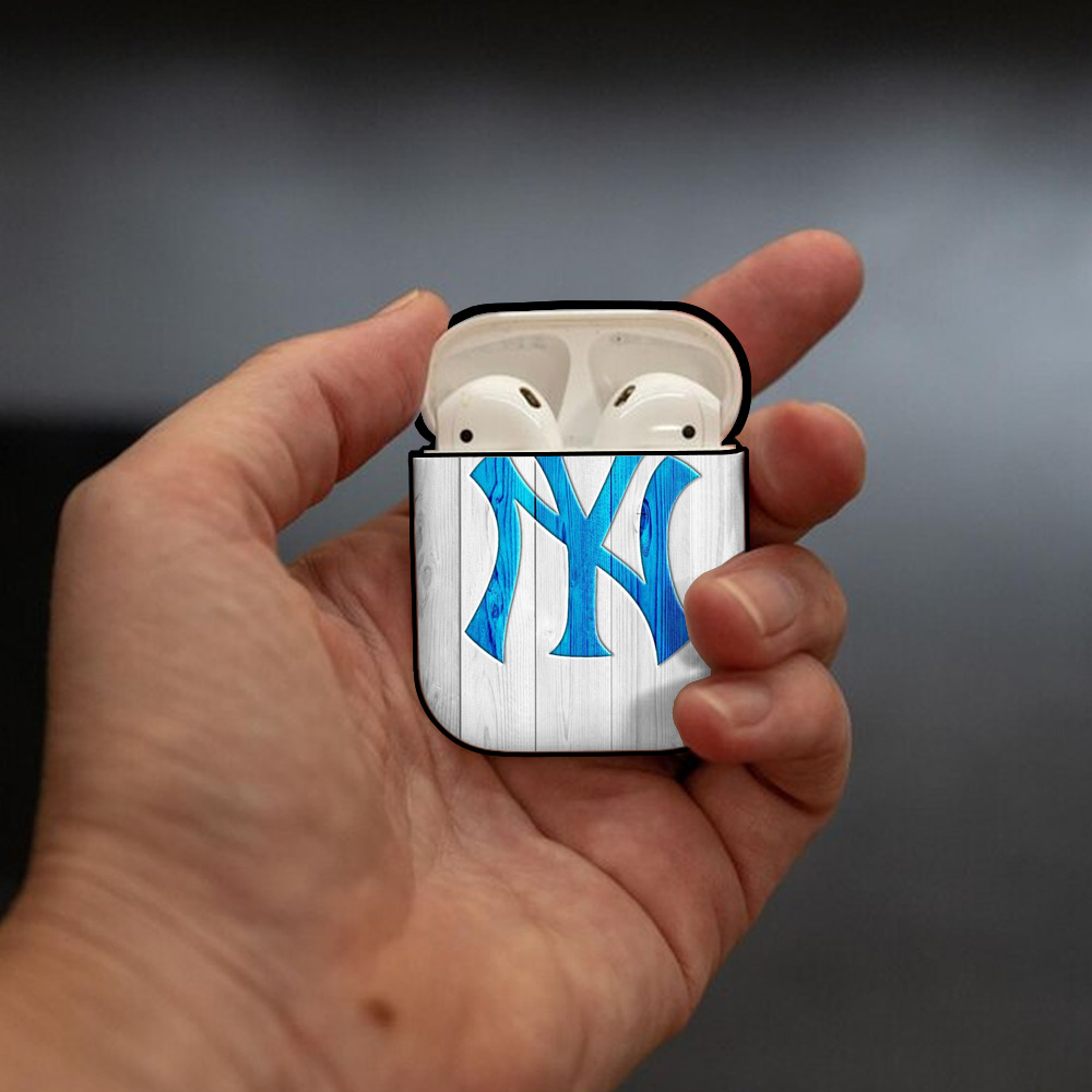 New York Yankees 156 AirPods 2 Case Hard Shell Black, Flexible PC Material, Precise Cutouts, Full Protection, Anti-Fingerprint, Washable, Includes Keychain – Durable & Slim Design