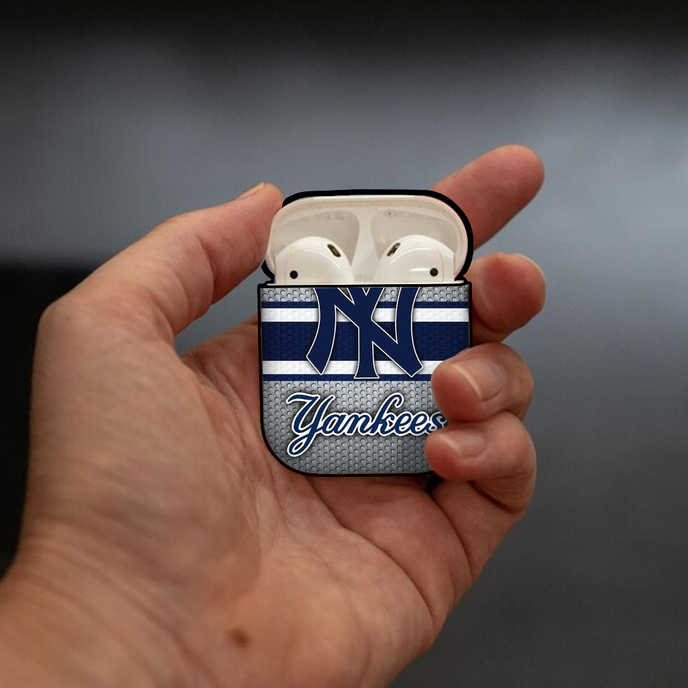 New York Yankees 311 AirPods 2 Case Hard Shell Black, Flexible PC Material, Precise Cutouts, Full Protection, Anti-Fingerprint, Washable, Includes Keychain – Durable & Slim Design