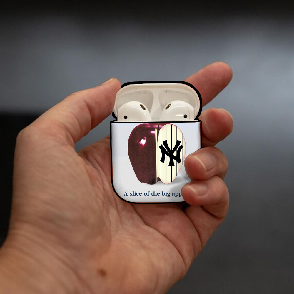 New York Yankees 202 AirPods 2 Case Hard Shell Black, Flexible PC Material, Precise Cutouts, Full Protection, Anti-Fingerprint, Washable, Includes Keychain – Durable & Slim Design