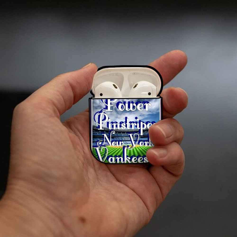 New York Yankees 309 AirPods 2 Case Hard Shell Black, Flexible PC Material, Precise Cutouts, Full Protection, Anti-Fingerprint, Washable, Includes Keychain – Durable & Slim Design