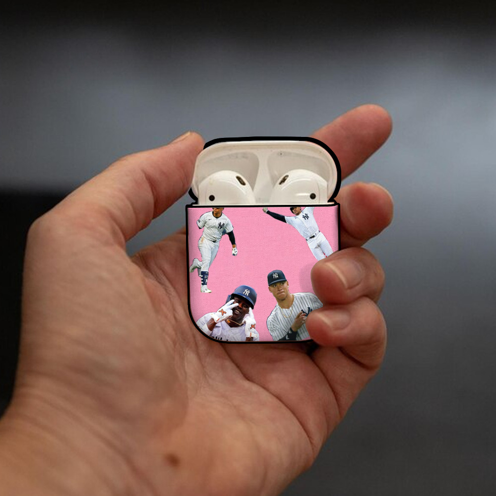 New York Yankees 323 AirPods 2 Case Hard Shell Black, Flexible PC Material, Precise Cutouts, Full Protection, Anti-Fingerprint, Washable, Includes Keychain – Durable & Slim Design