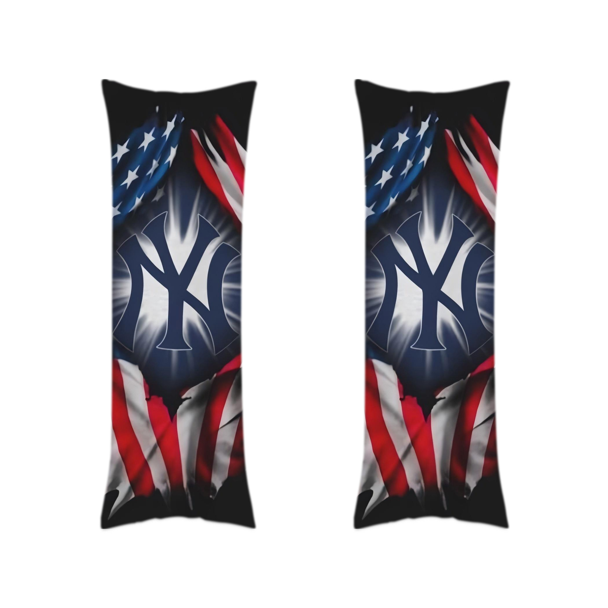New York Yankees US Flag Yankees Inside Me Soft Double-Sided Long Body Pillow Cover, Multiple Sizes, Durable Polyester, Invisible Zipper, Breathable, Easy Care, Wrinkle-Resistant