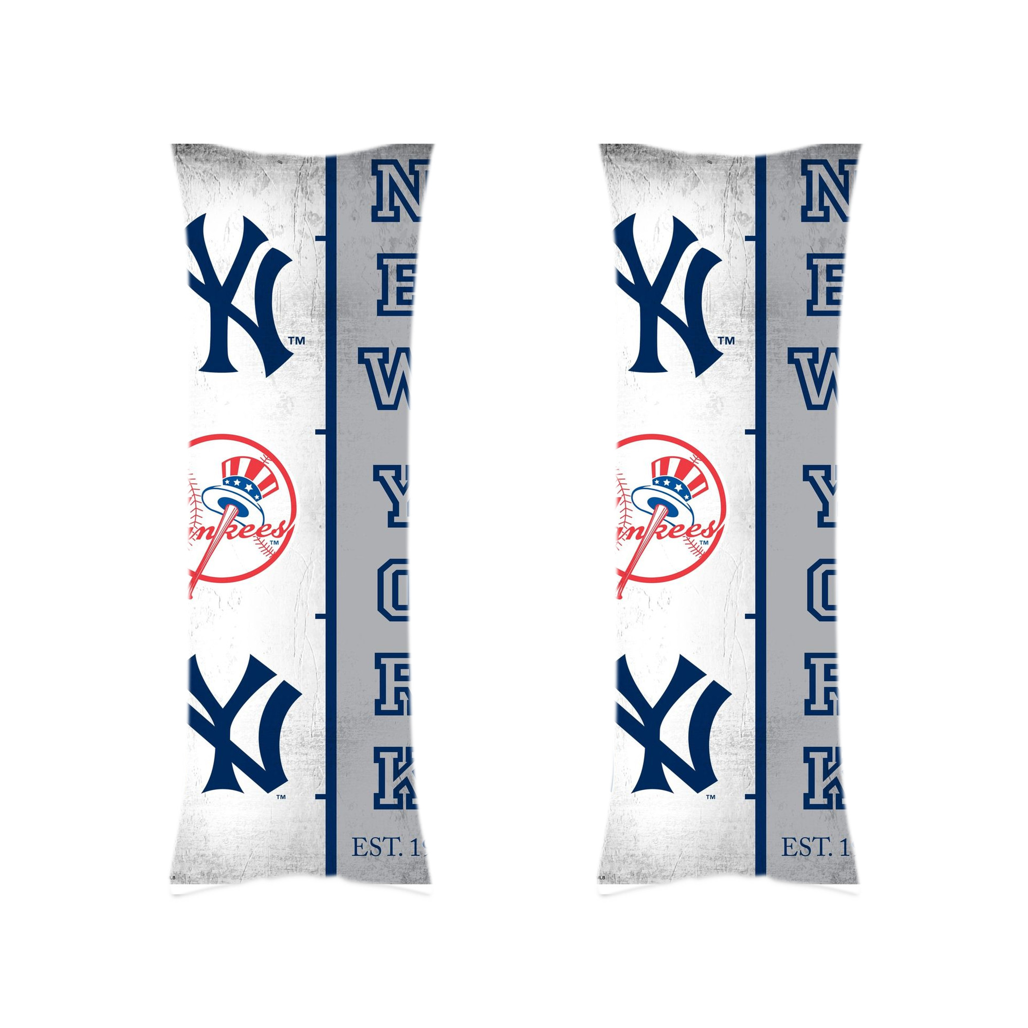 New York Yankees 217 Soft Double-Sided Long Body Pillow Cover, Multiple Sizes, Durable Polyester, Invisible Zipper, Breathable, Easy Care, Wrinkle-Resistant