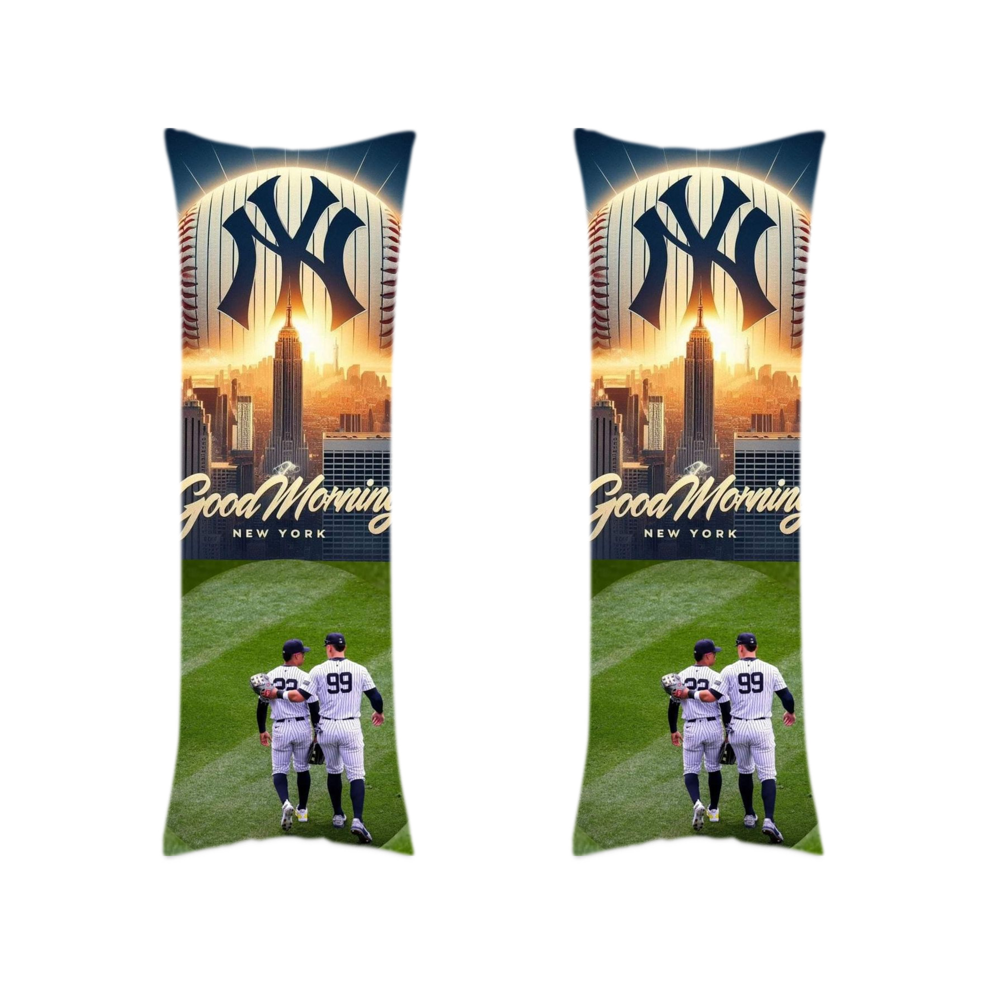New York Yankees 218 Soft Double-Sided Long Body Pillow Cover, Multiple Sizes, Durable Polyester, Invisible Zipper, Breathable, Easy Care, Wrinkle-Resistant