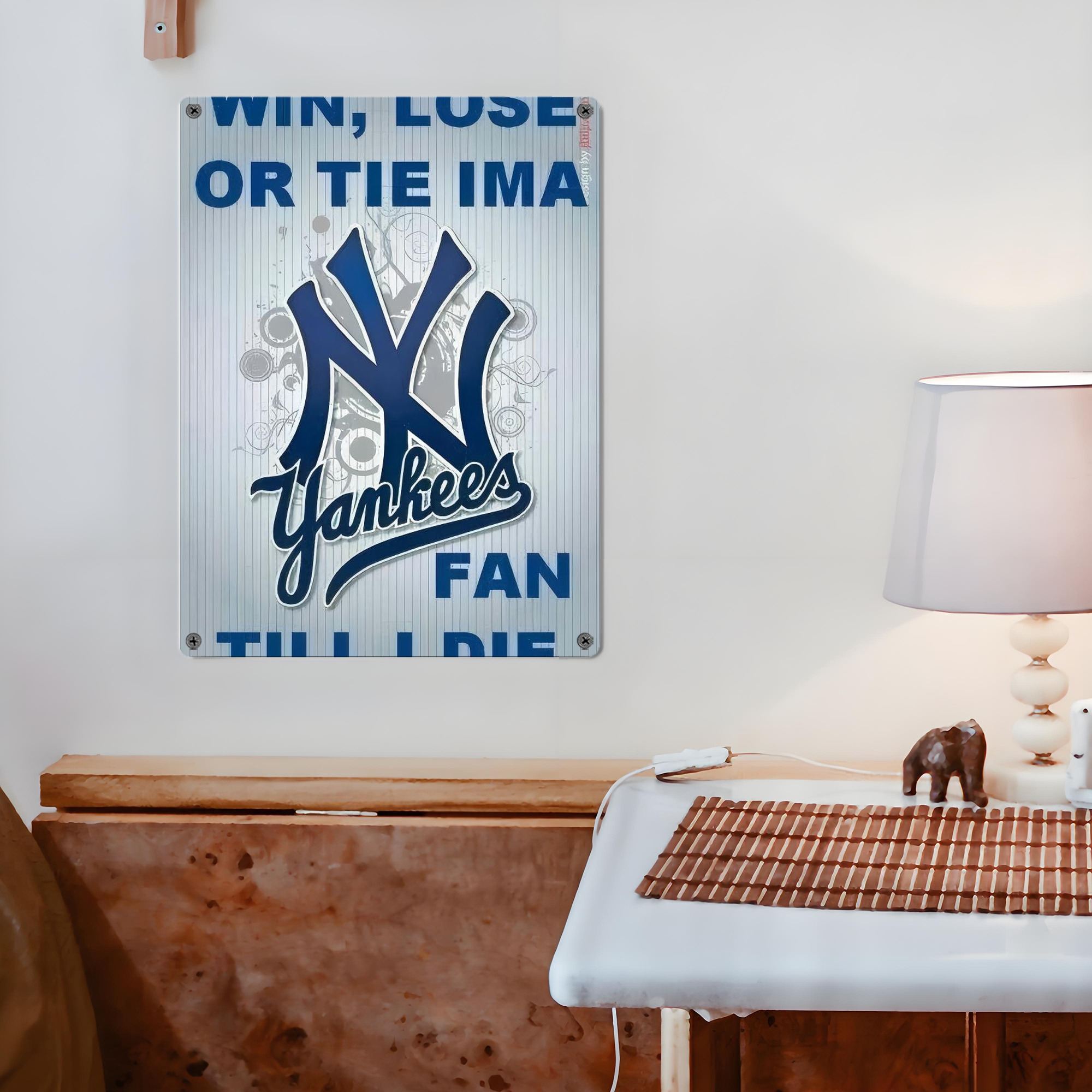 New York Yankees 100 Vintage Metal Tin Sign 12x16inch – Retro Wall Art Decor For Home, Bar, Kitchen, Bedroom, Office – Durable Iron Sheet Poster, Easy To Hang, Full-Color Printing