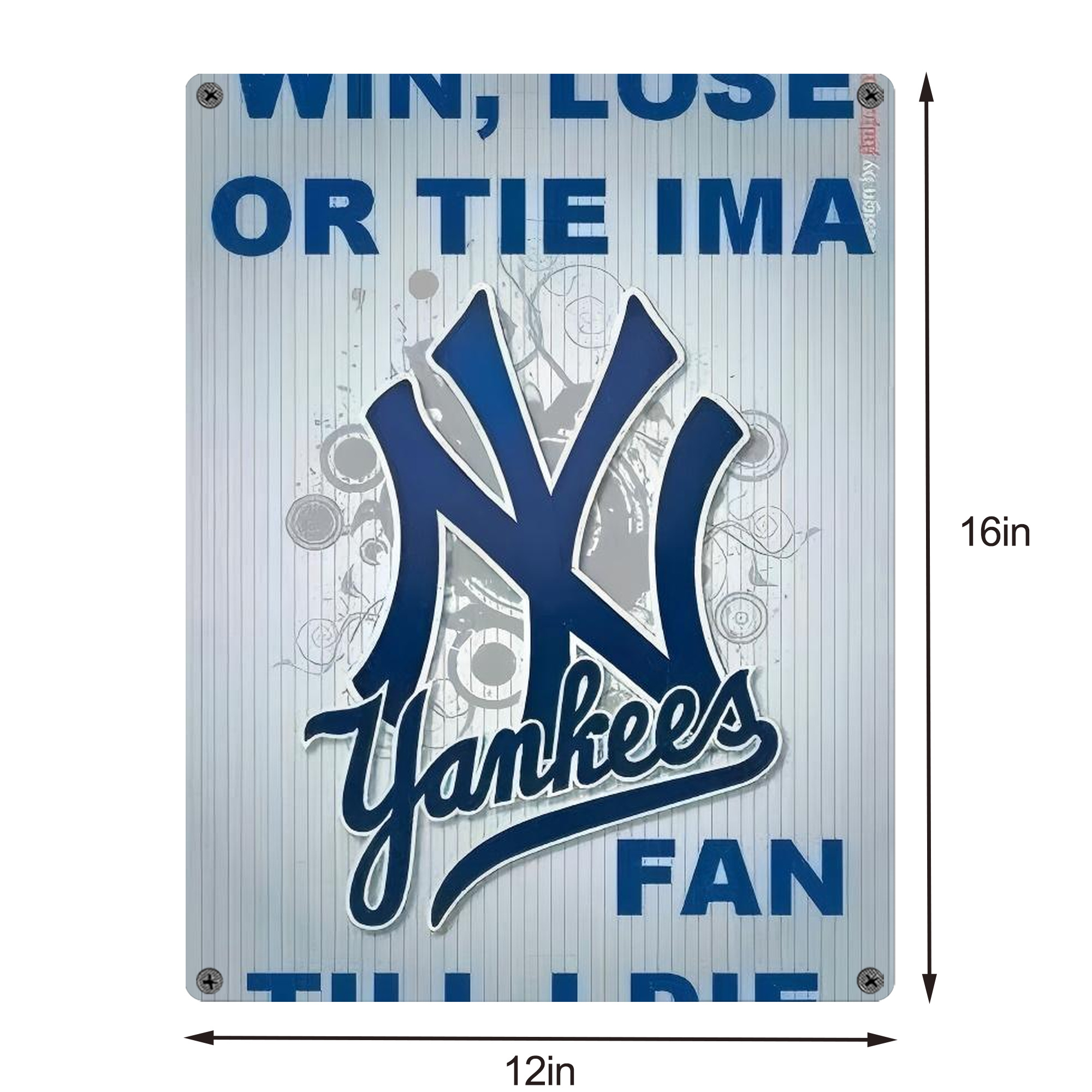 New York Yankees 100 Vintage Metal Tin Sign 12x16inch – Retro Wall Art Decor For Home, Bar, Kitchen, Bedroom, Office – Durable Iron Sheet Poster, Easy To Hang, Full-Color Printing