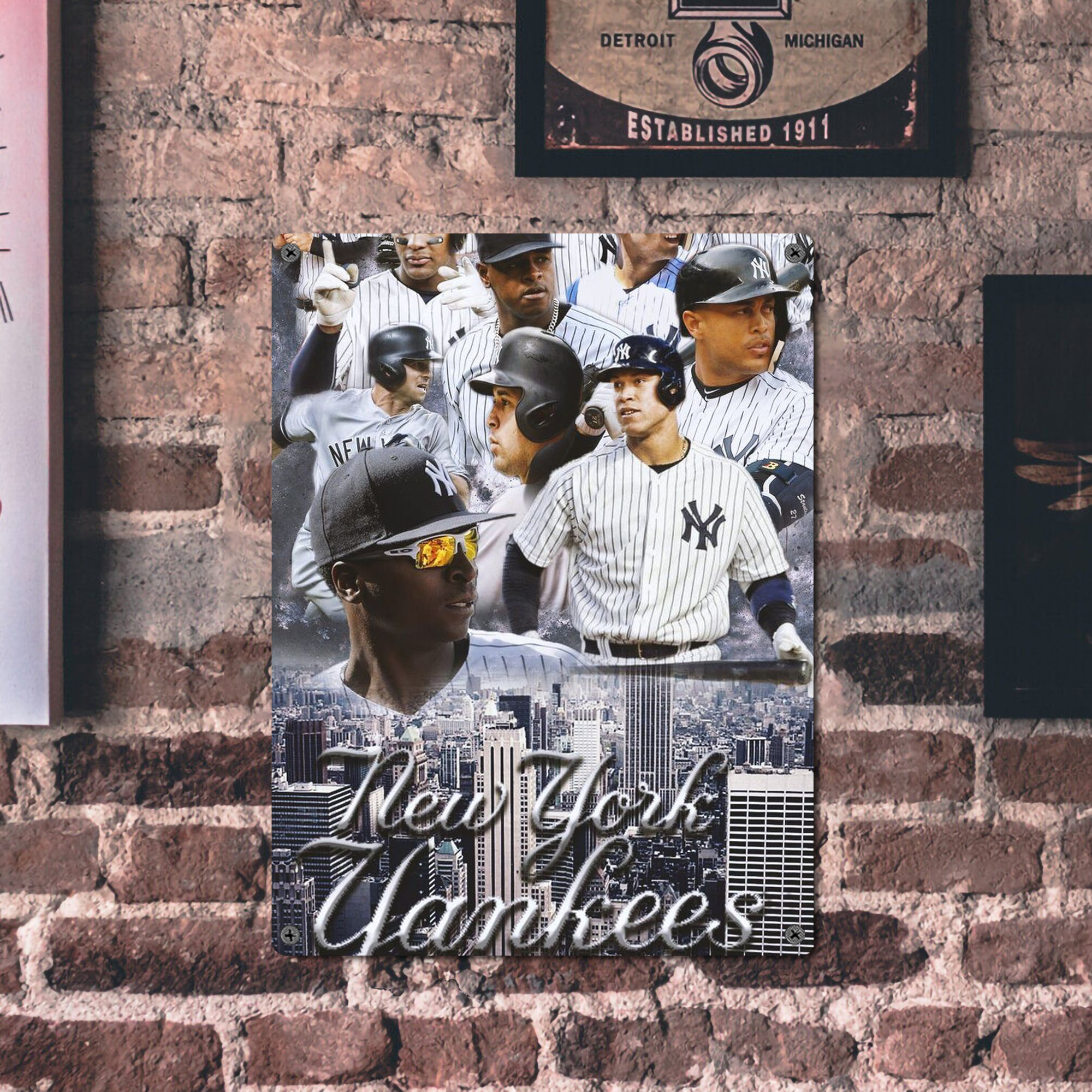 New York Yankees 101 Vintage Metal Tin Sign 12x16inch – Retro Wall Art Decor For Home, Bar, Kitchen, Bedroom, Office – Durable Iron Sheet Poster, Easy To Hang, Full-Color Printing