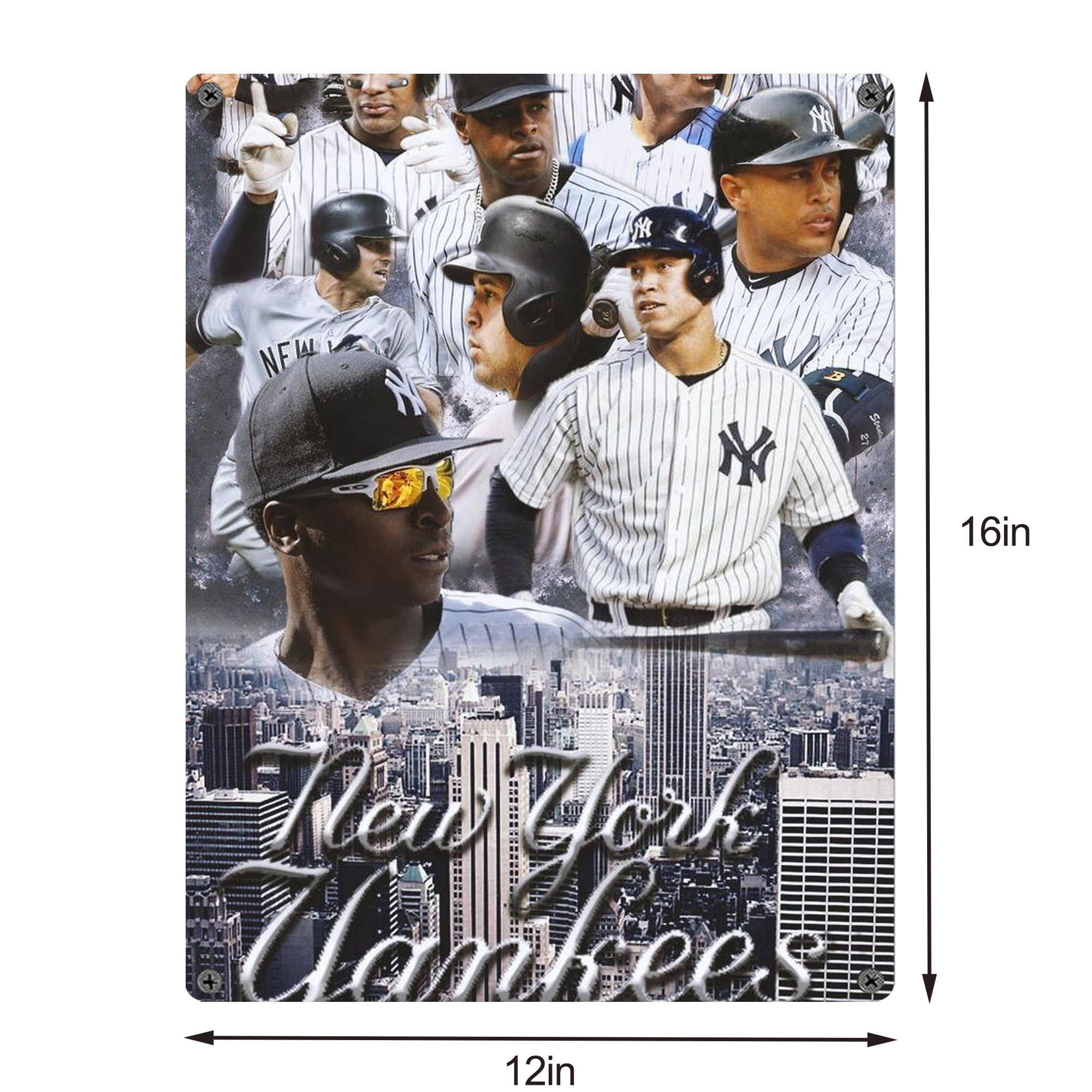 New York Yankees 101 Vintage Metal Tin Sign 12x16inch – Retro Wall Art Decor For Home, Bar, Kitchen, Bedroom, Office – Durable Iron Sheet Poster, Easy To Hang, Full-Color Printing