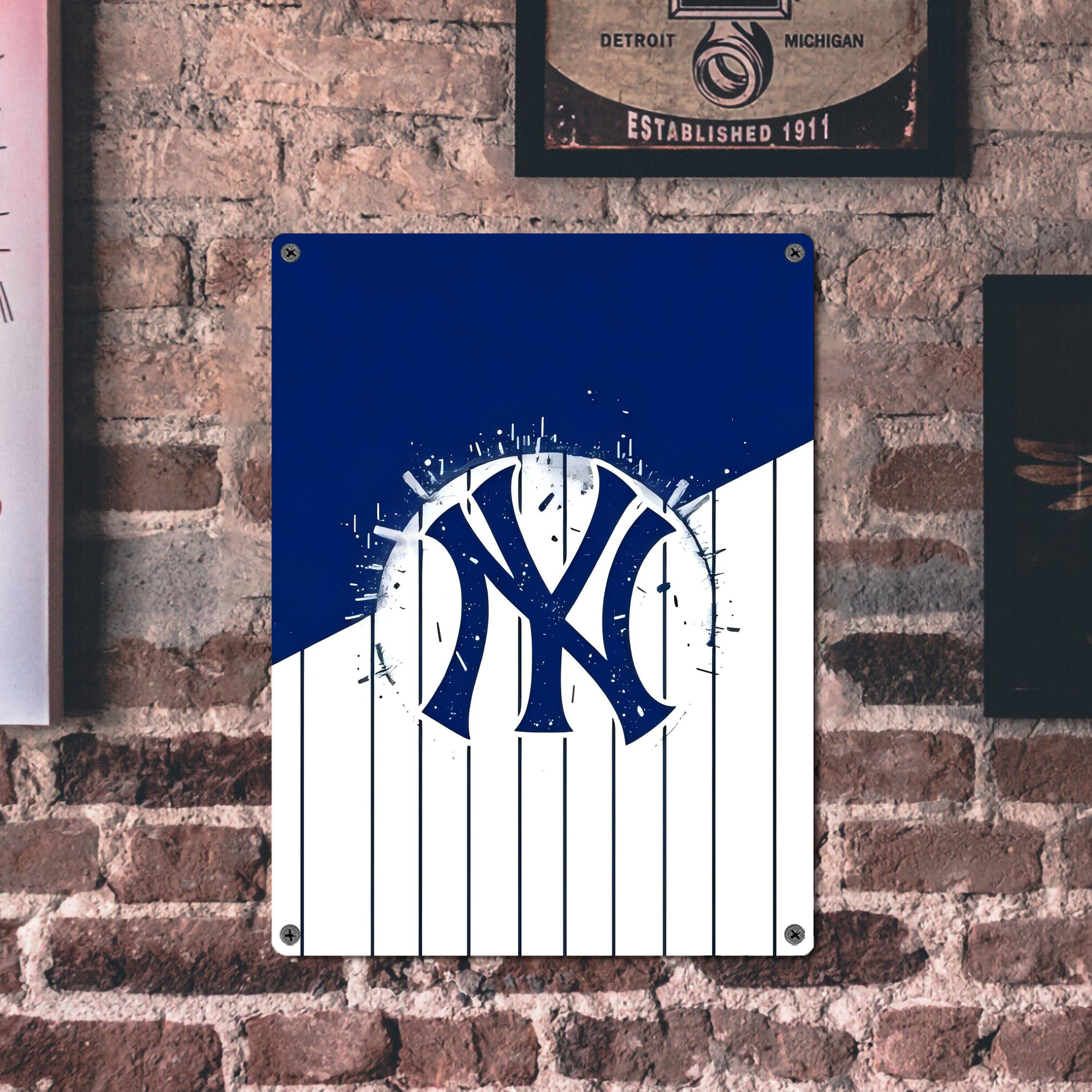 New York Yankees 106 Vintage Metal Tin Sign 12x16inch – Retro Wall Art Decor For Home, Bar, Kitchen, Bedroom, Office – Durable Iron Sheet Poster, Easy To Hang, Full-Color Printing