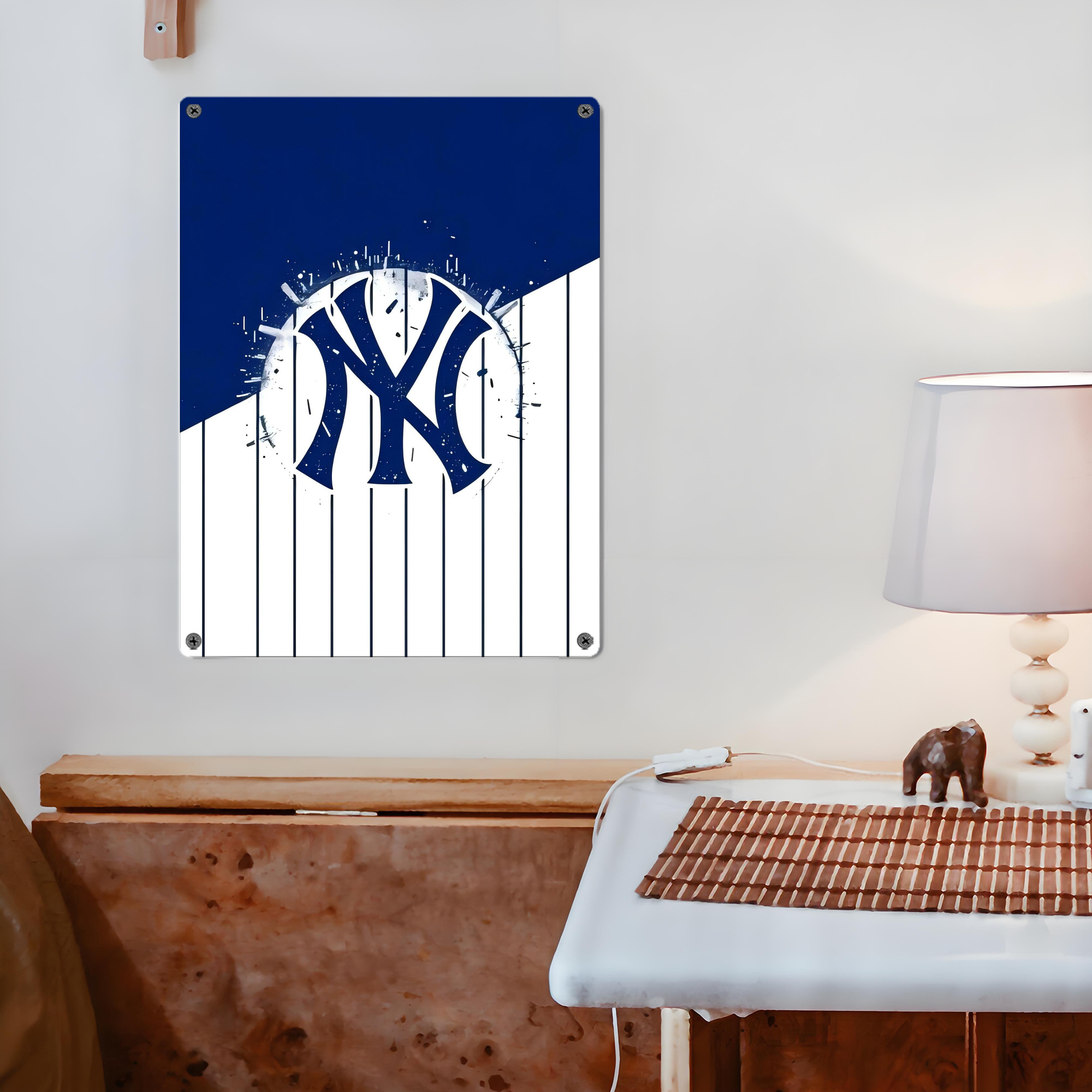 New York Yankees 106 Vintage Metal Tin Sign 12x16inch – Retro Wall Art Decor For Home, Bar, Kitchen, Bedroom, Office – Durable Iron Sheet Poster, Easy To Hang, Full-Color Printing