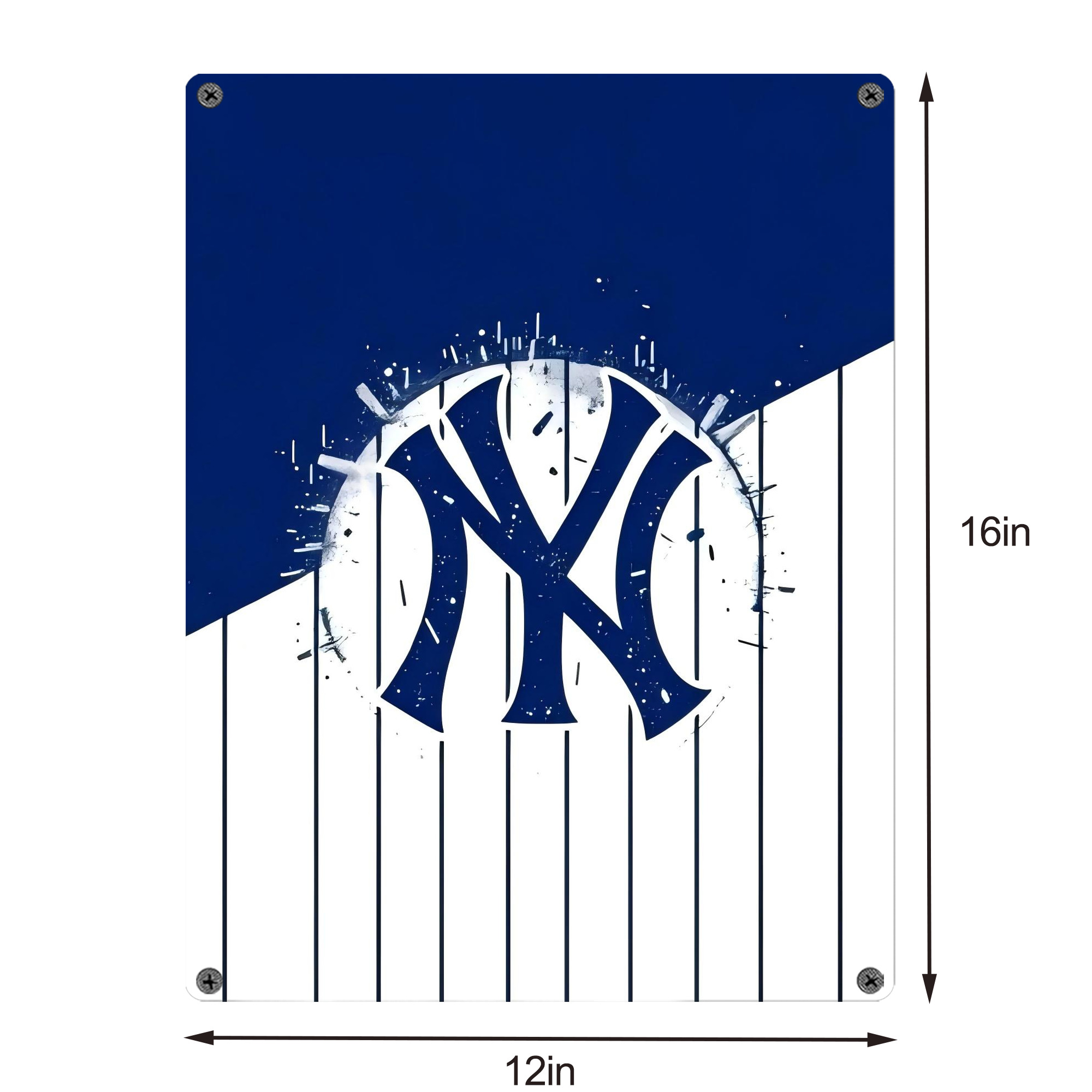 New York Yankees 106 Vintage Metal Tin Sign 12x16inch – Retro Wall Art Decor For Home, Bar, Kitchen, Bedroom, Office – Durable Iron Sheet Poster, Easy To Hang, Full-Color Printing