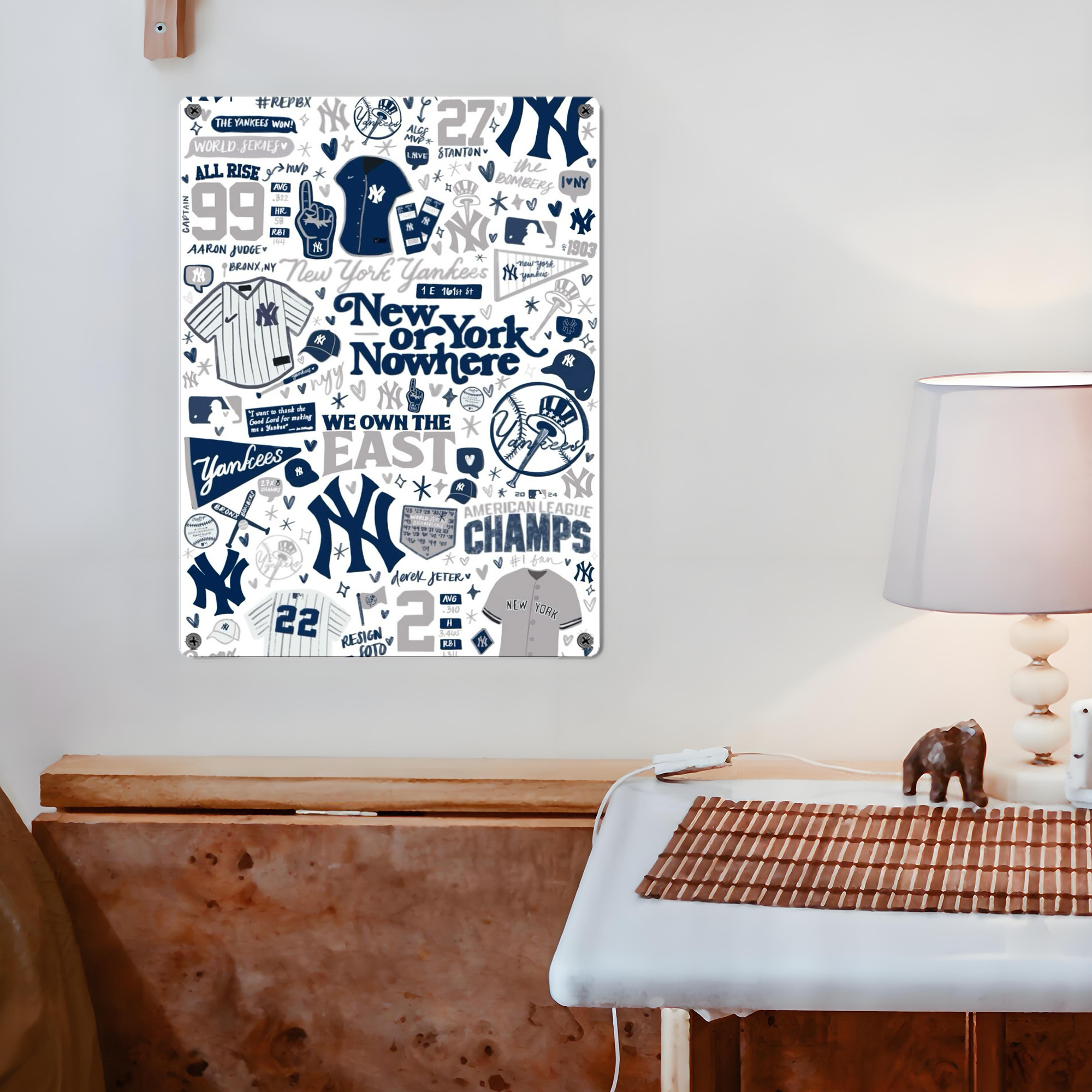 New York Yankees 113 Vintage Metal Tin Sign 12x16inch – Retro Wall Art Decor For Home, Bar, Kitchen, Bedroom, Office – Durable Iron Sheet Poster, Easy To Hang, Full-Color Printing