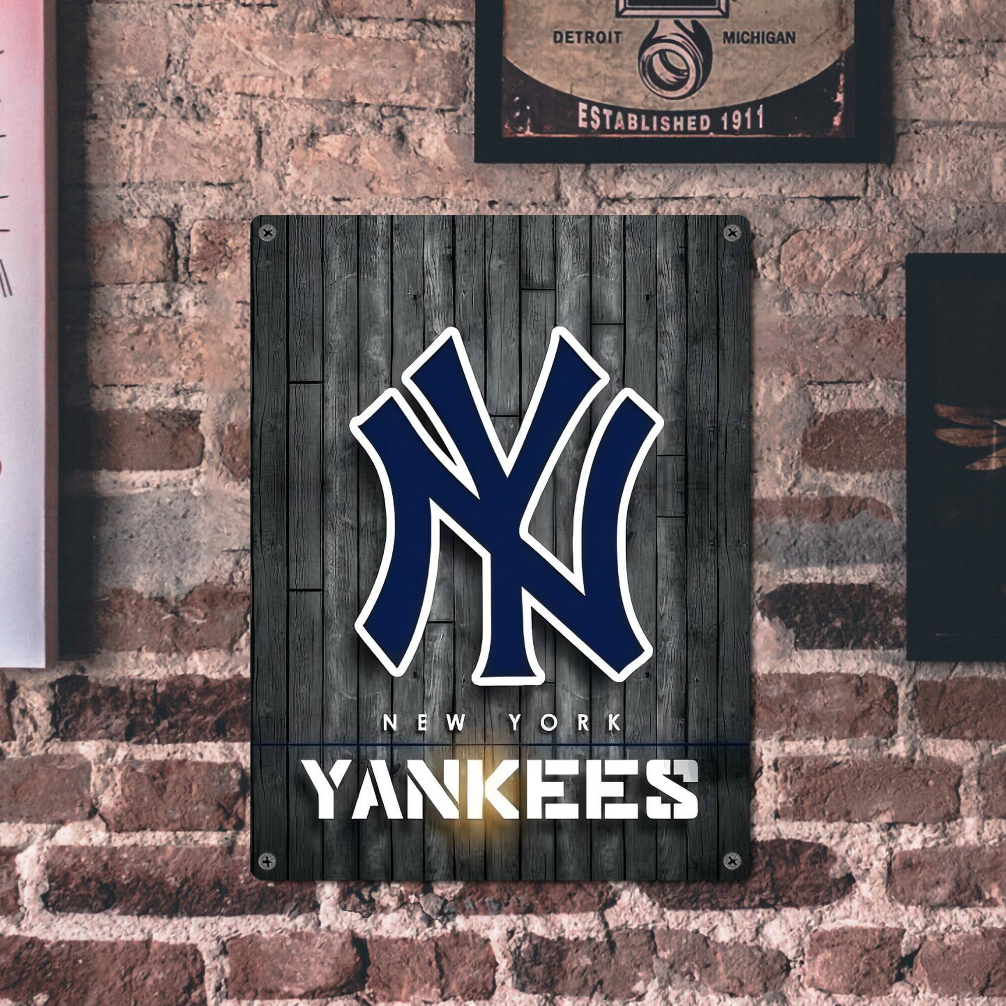 New York Yankees 127 Vintage Metal Tin Sign 12x16inch – Retro Wall Art Decor For Home, Bar, Kitchen, Bedroom, Office – Durable Iron Sheet Poster, Easy To Hang, Full-Color Printing