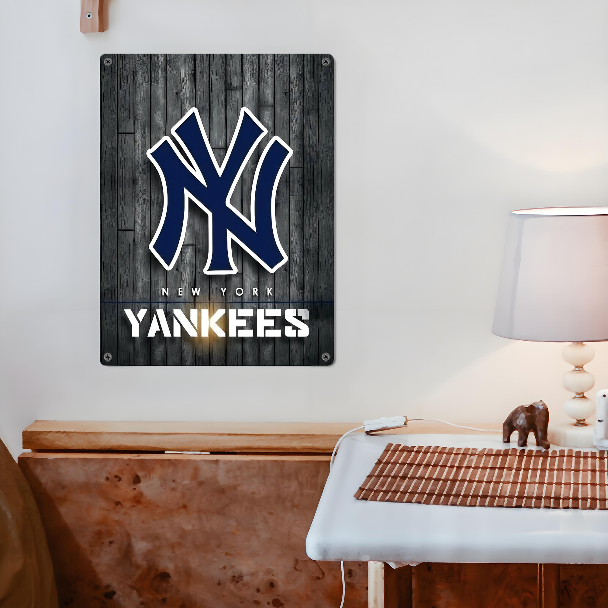 New York Yankees 127 Vintage Metal Tin Sign 12x16inch – Retro Wall Art Decor For Home, Bar, Kitchen, Bedroom, Office – Durable Iron Sheet Poster, Easy To Hang, Full-Color Printing