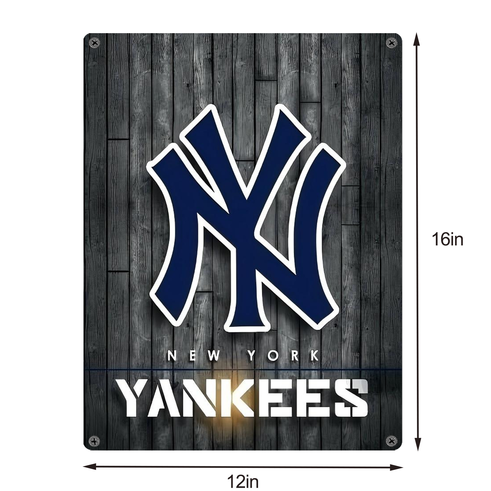 New York Yankees 127 Vintage Metal Tin Sign 12x16inch – Retro Wall Art Decor For Home, Bar, Kitchen, Bedroom, Office – Durable Iron Sheet Poster, Easy To Hang, Full-Color Printing