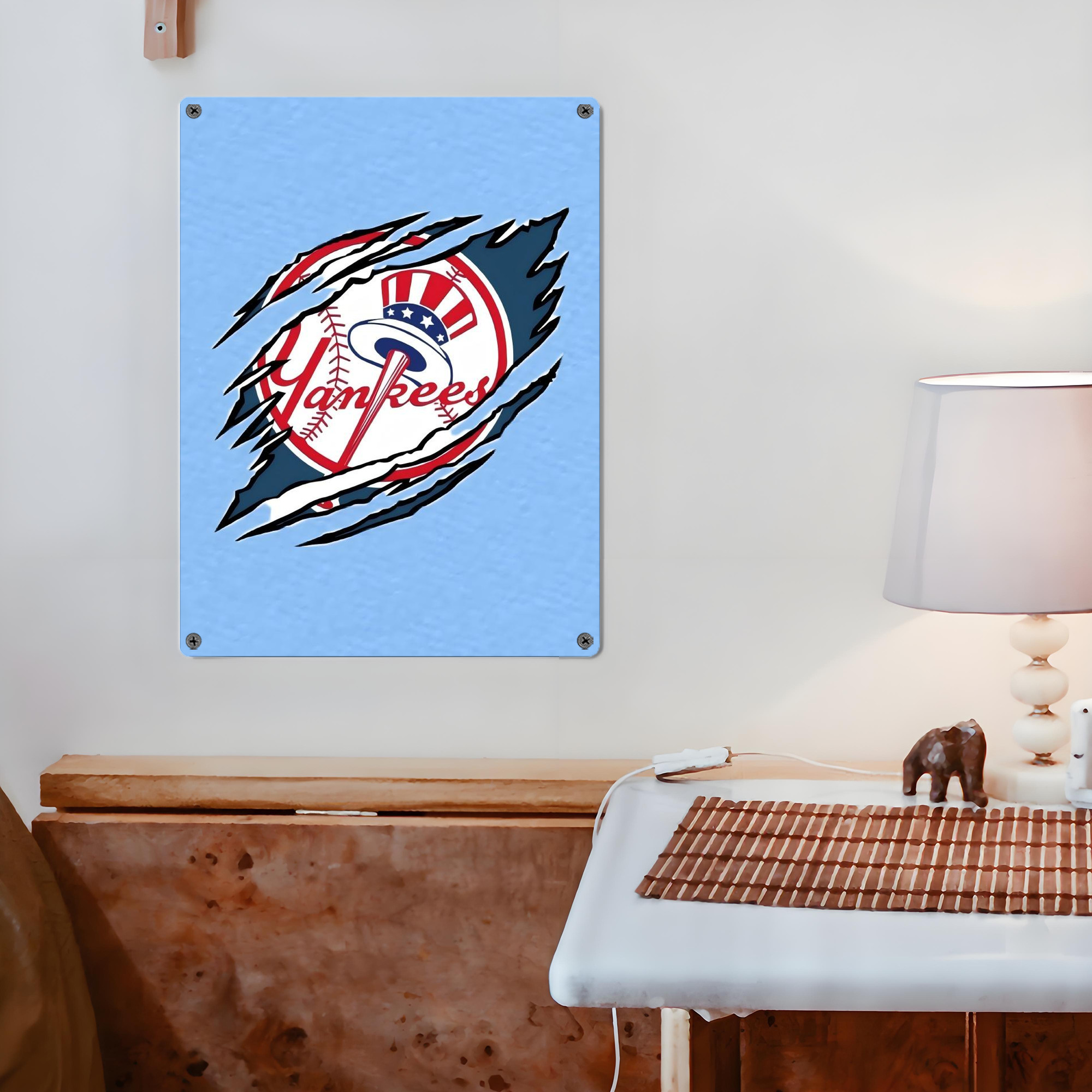 New York Yankees 128 Vintage Metal Tin Sign 12x16inch – Retro Wall Art Decor For Home, Bar, Kitchen, Bedroom, Office – Durable Iron Sheet Poster, Easy To Hang, Full-Color Printing