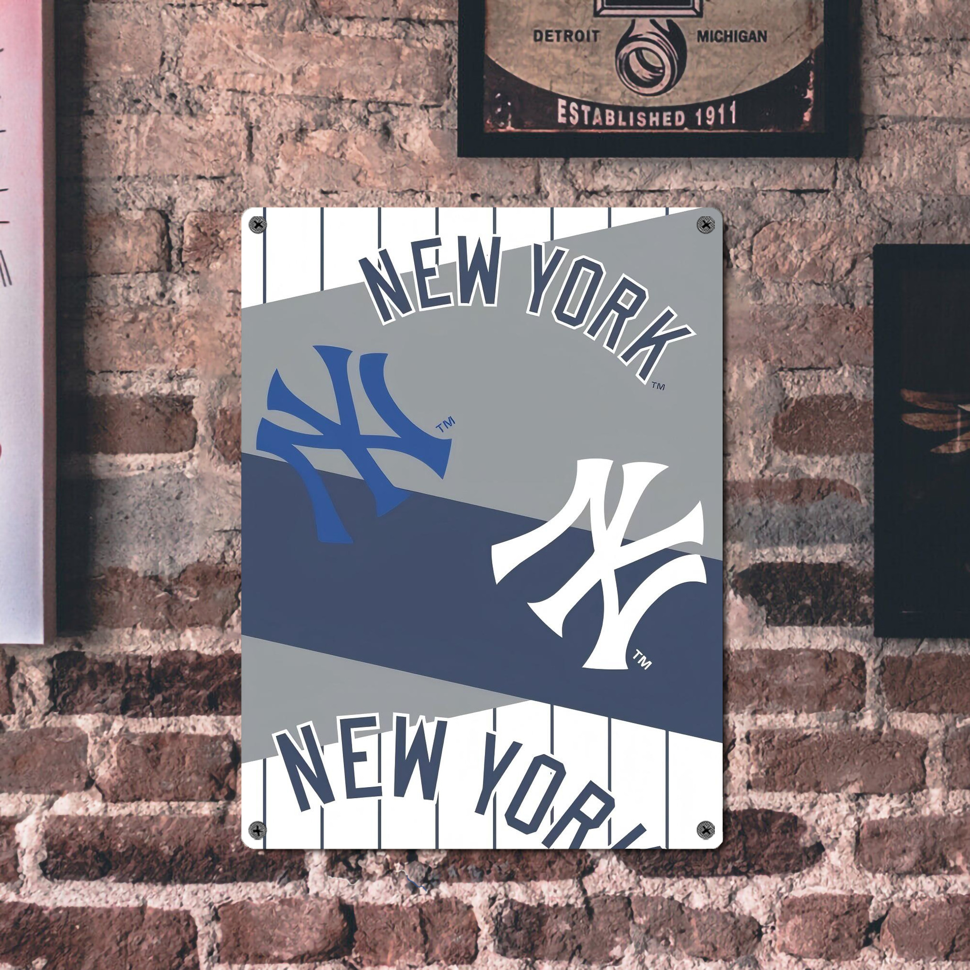 New York Yankees 133 Vintage Metal Tin Sign 12x16inch – Retro Wall Art Decor For Home, Bar, Kitchen, Bedroom, Office – Durable Iron Sheet Poster, Easy To Hang, Full-Color Printing