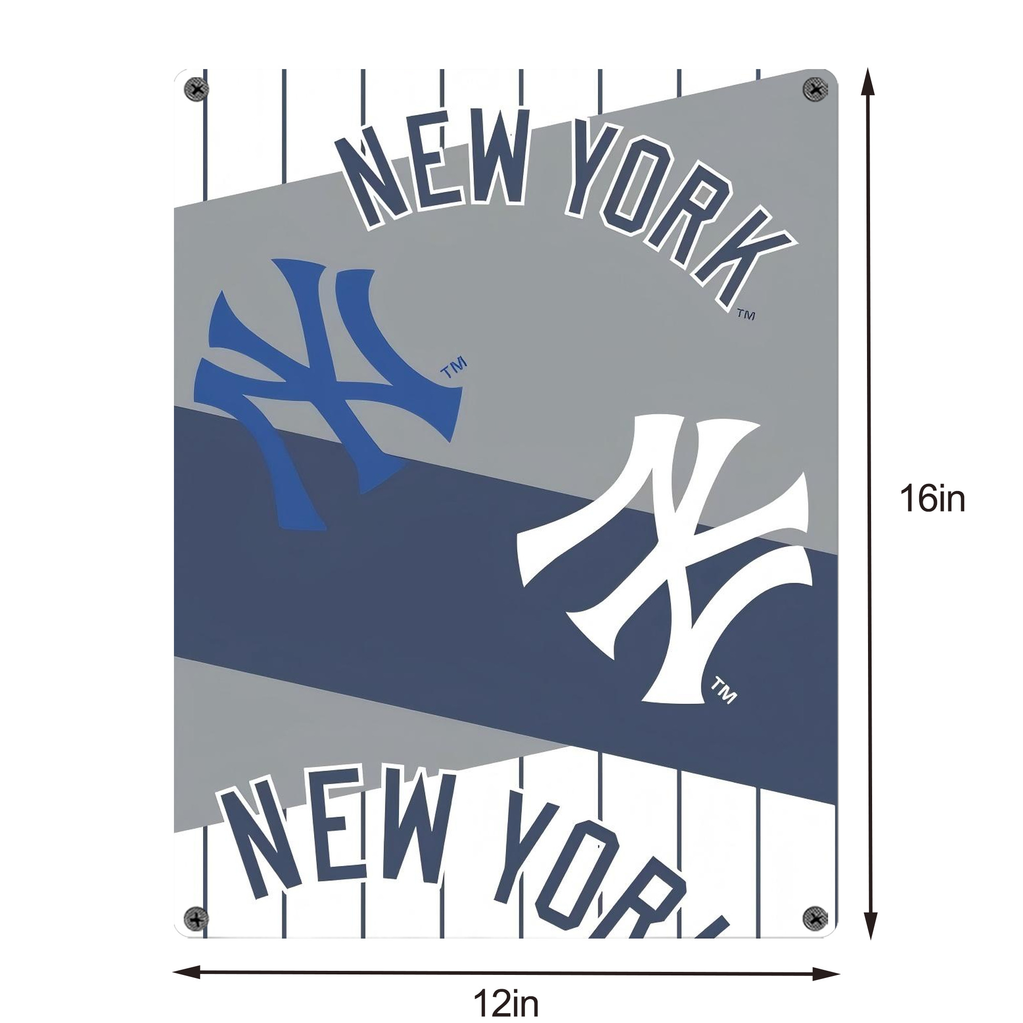New York Yankees 133 Vintage Metal Tin Sign 12x16inch – Retro Wall Art Decor For Home, Bar, Kitchen, Bedroom, Office – Durable Iron Sheet Poster, Easy To Hang, Full-Color Printing