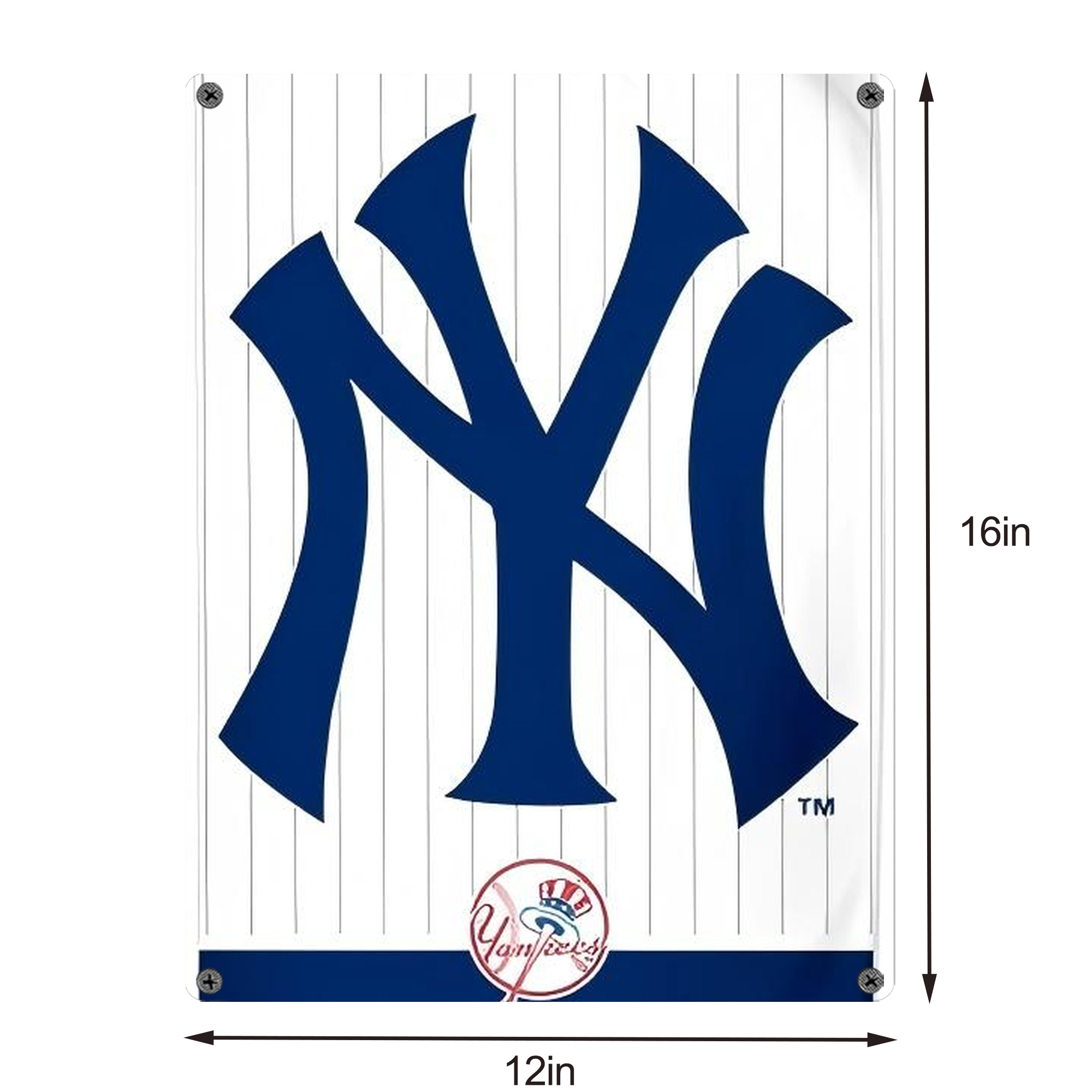 New York Yankees 134 Vintage Metal Tin Sign 12x16inch – Retro Wall Art Decor For Home, Bar, Kitchen, Bedroom, Office – Durable Iron Sheet Poster, Easy To Hang, Full-Color Printing