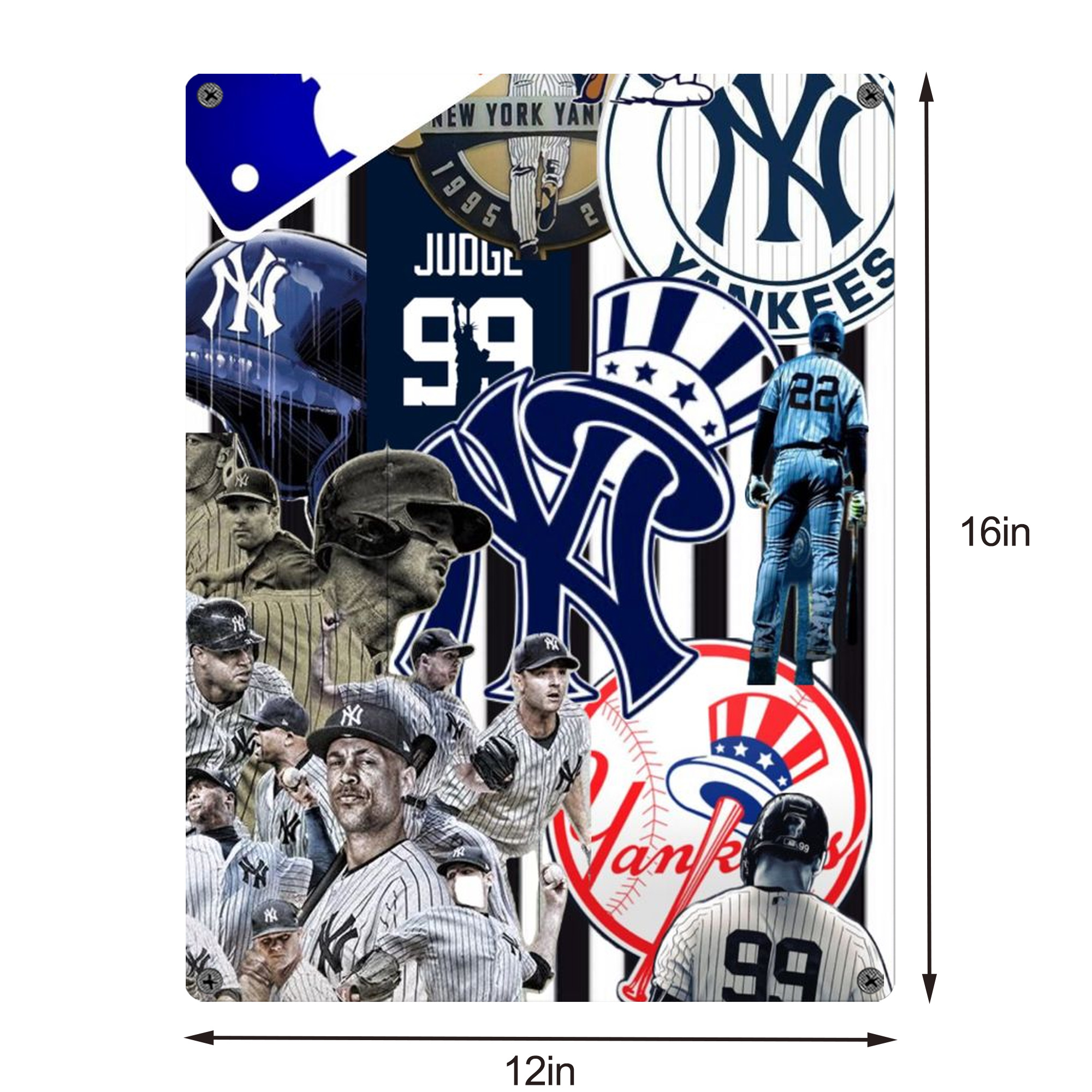 New York Yankees 138 Vintage Metal Tin Sign 12x16inch – Retro Wall Art Decor For Home, Bar, Kitchen, Bedroom, Office – Durable Iron Sheet Poster, Easy To Hang, Full-Color Printing