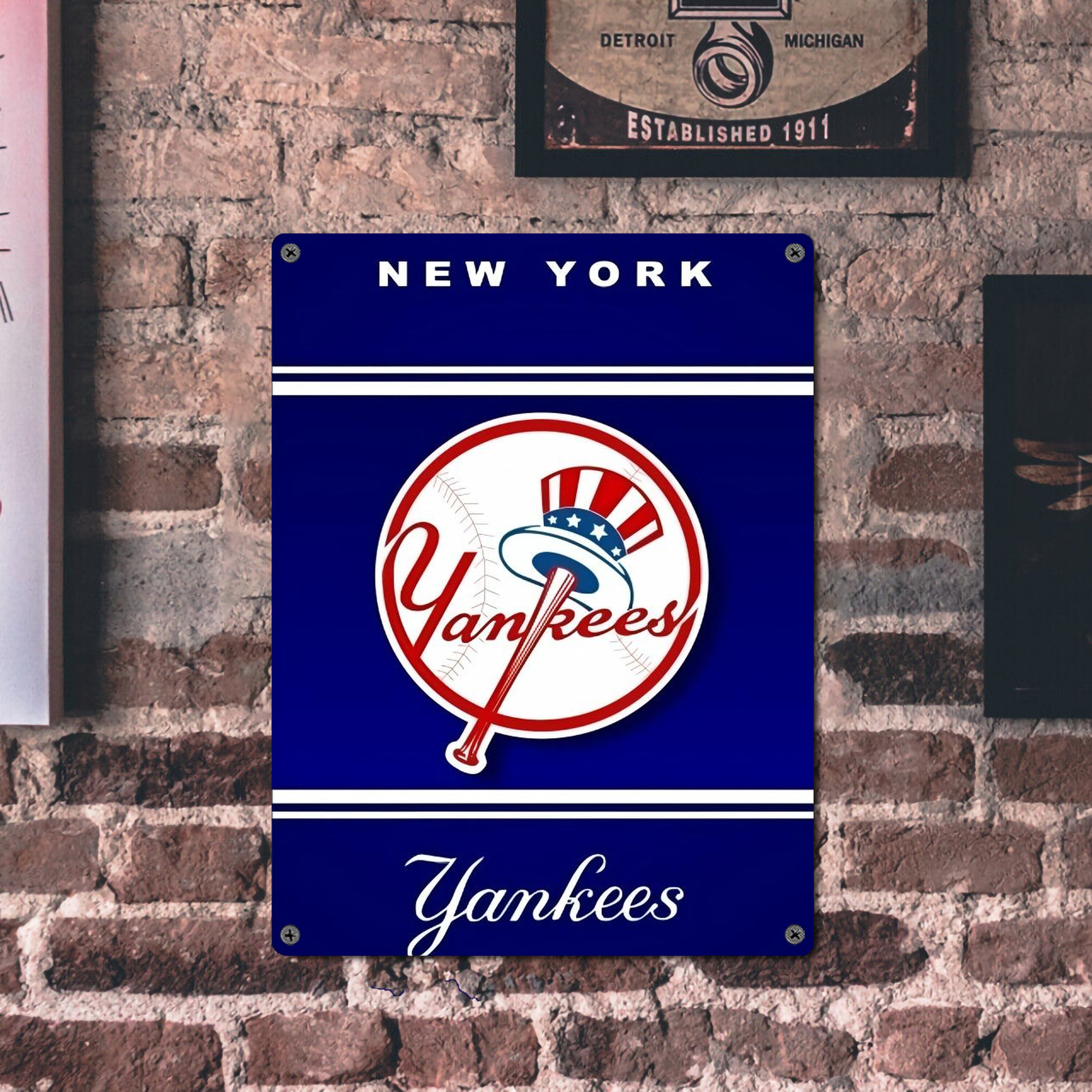 New York Yankees 139 Vintage Metal Tin Sign 12x16inch – Retro Wall Art Decor For Home, Bar, Kitchen, Bedroom, Office – Durable Iron Sheet Poster, Easy To Hang, Full-Color Printing