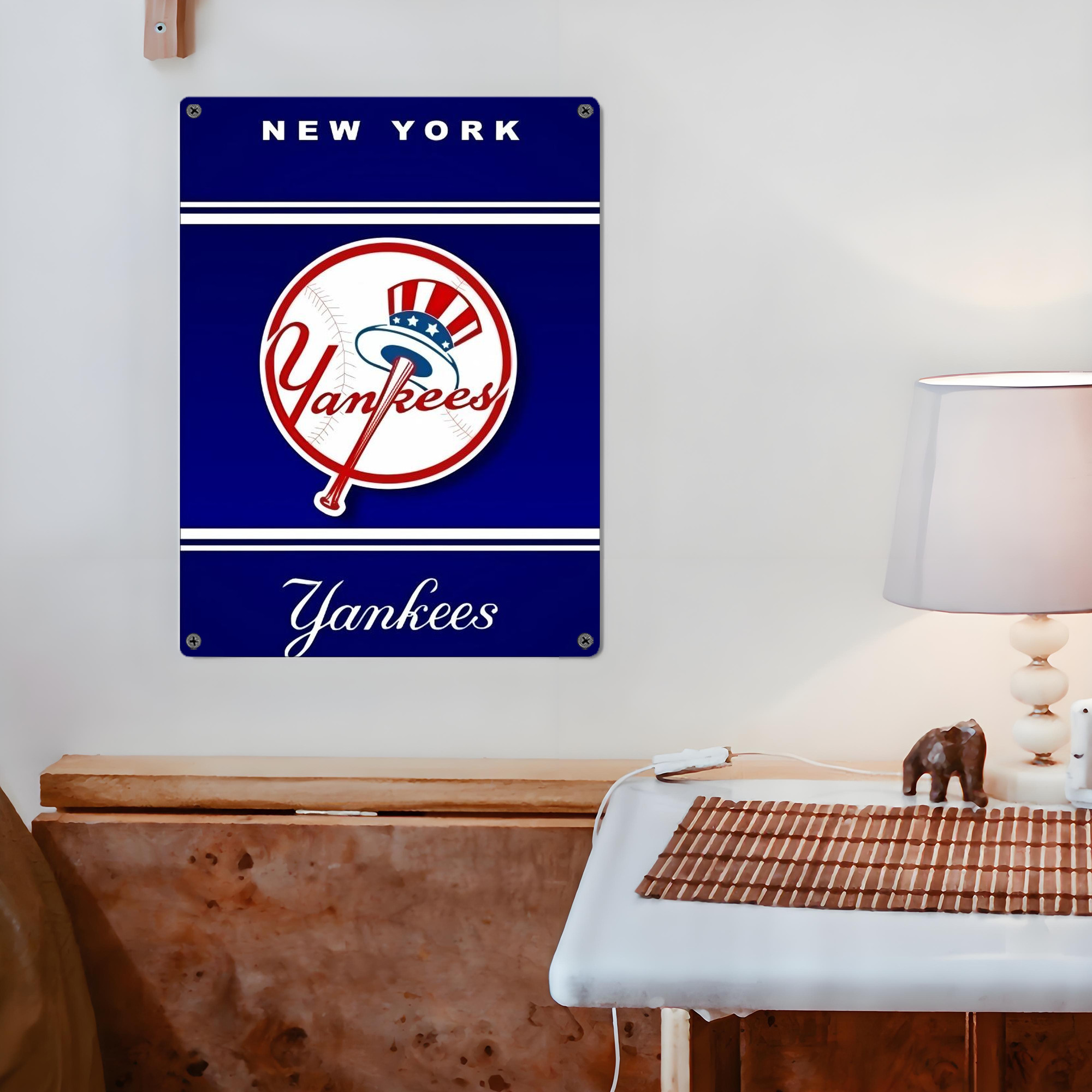 New York Yankees 139 Vintage Metal Tin Sign 12x16inch – Retro Wall Art Decor For Home, Bar, Kitchen, Bedroom, Office – Durable Iron Sheet Poster, Easy To Hang, Full-Color Printing