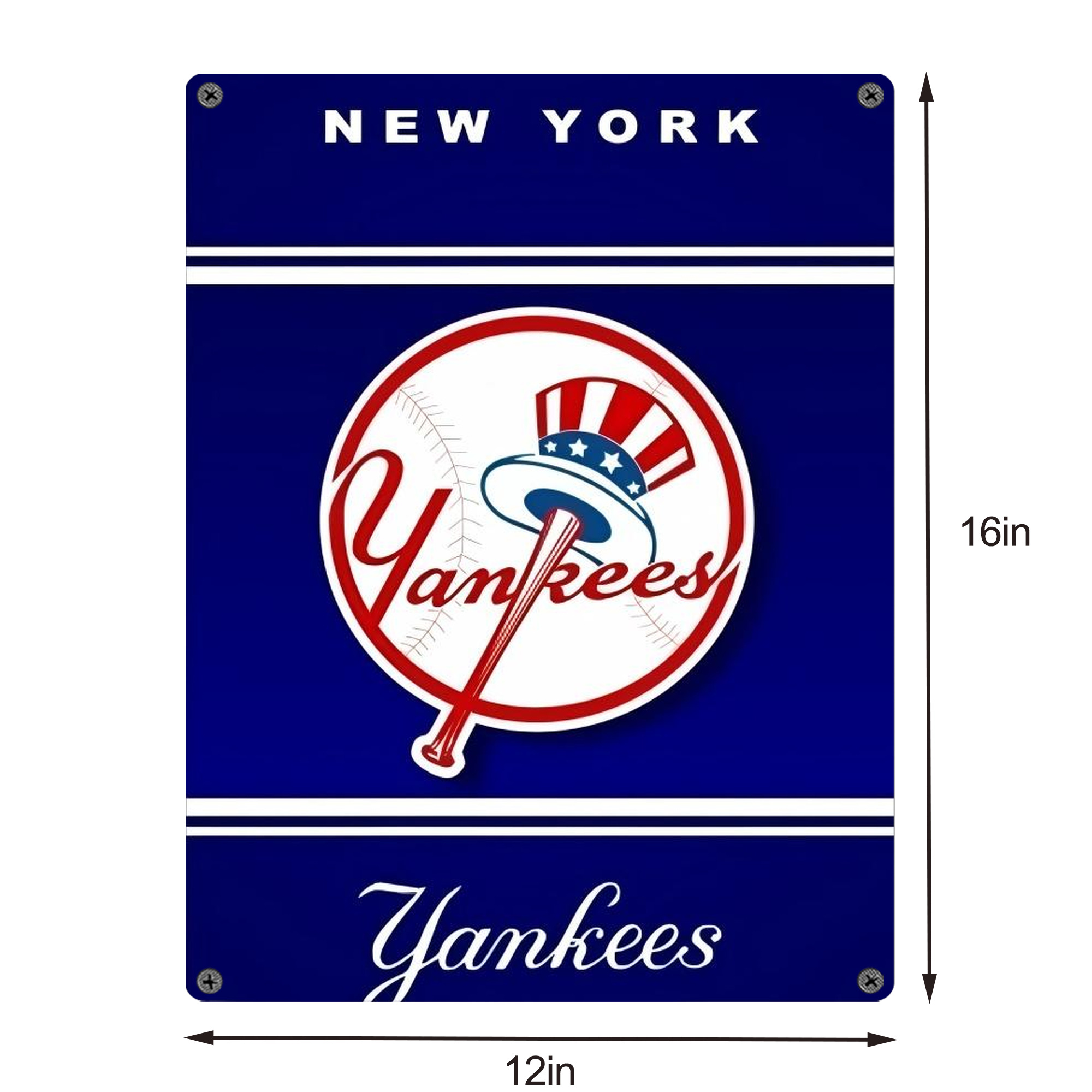 New York Yankees 139 Vintage Metal Tin Sign 12x16inch – Retro Wall Art Decor For Home, Bar, Kitchen, Bedroom, Office – Durable Iron Sheet Poster, Easy To Hang, Full-Color Printing