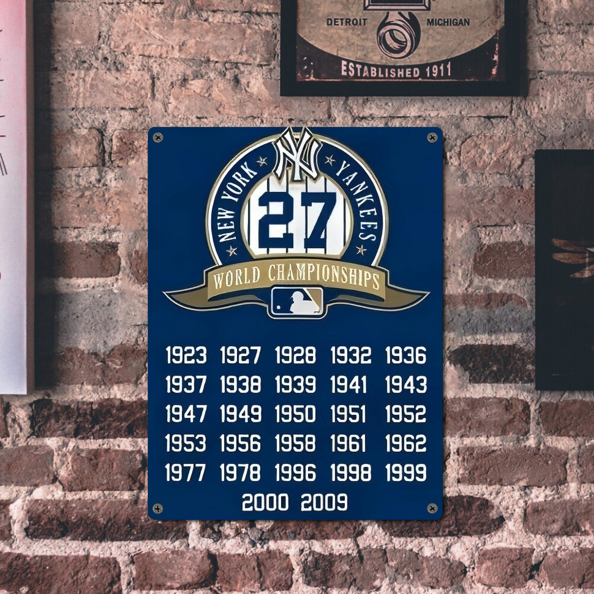 New York Yankees 144 Vintage Metal Tin Sign 12x16inch – Retro Wall Art Decor For Home, Bar, Kitchen, Bedroom, Office – Durable Iron Sheet Poster, Easy To Hang, Full-Color Printing