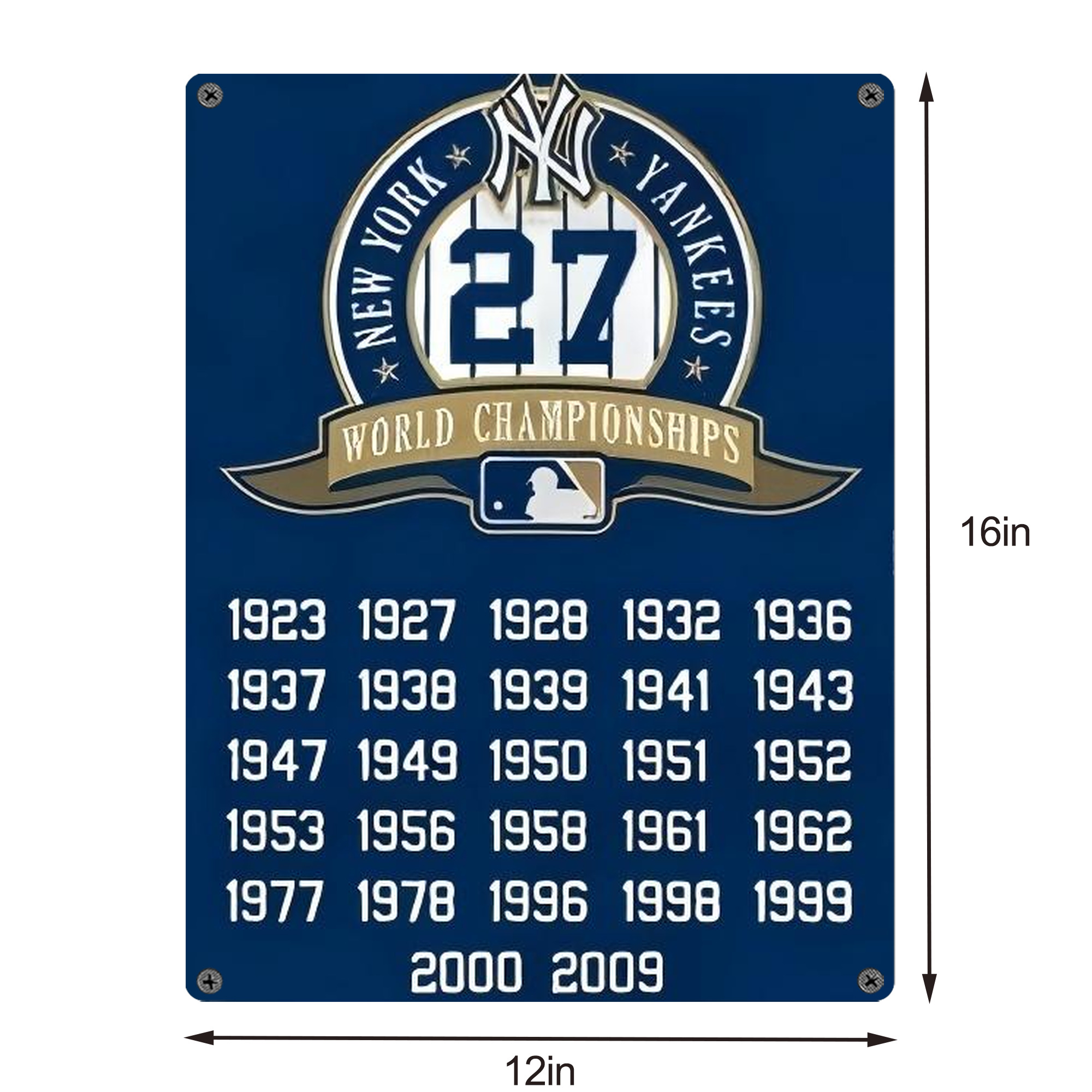 New York Yankees 144 Vintage Metal Tin Sign 12x16inch – Retro Wall Art Decor For Home, Bar, Kitchen, Bedroom, Office – Durable Iron Sheet Poster, Easy To Hang, Full-Color Printing