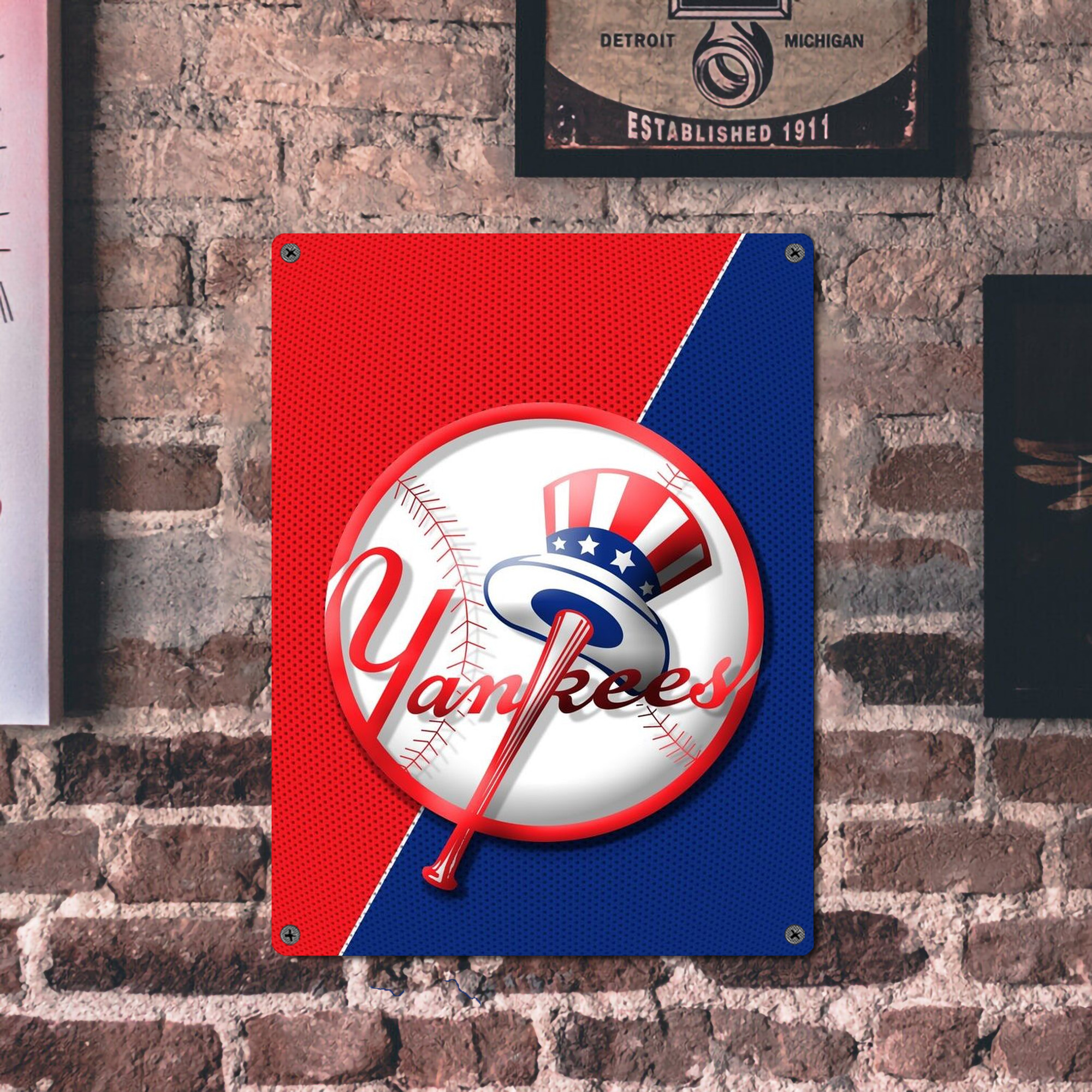 New York Yankees 148 Vintage Metal Tin Sign 12x16inch – Retro Wall Art Decor For Home, Bar, Kitchen, Bedroom, Office – Durable Iron Sheet Poster, Easy To Hang, Full-Color Printing