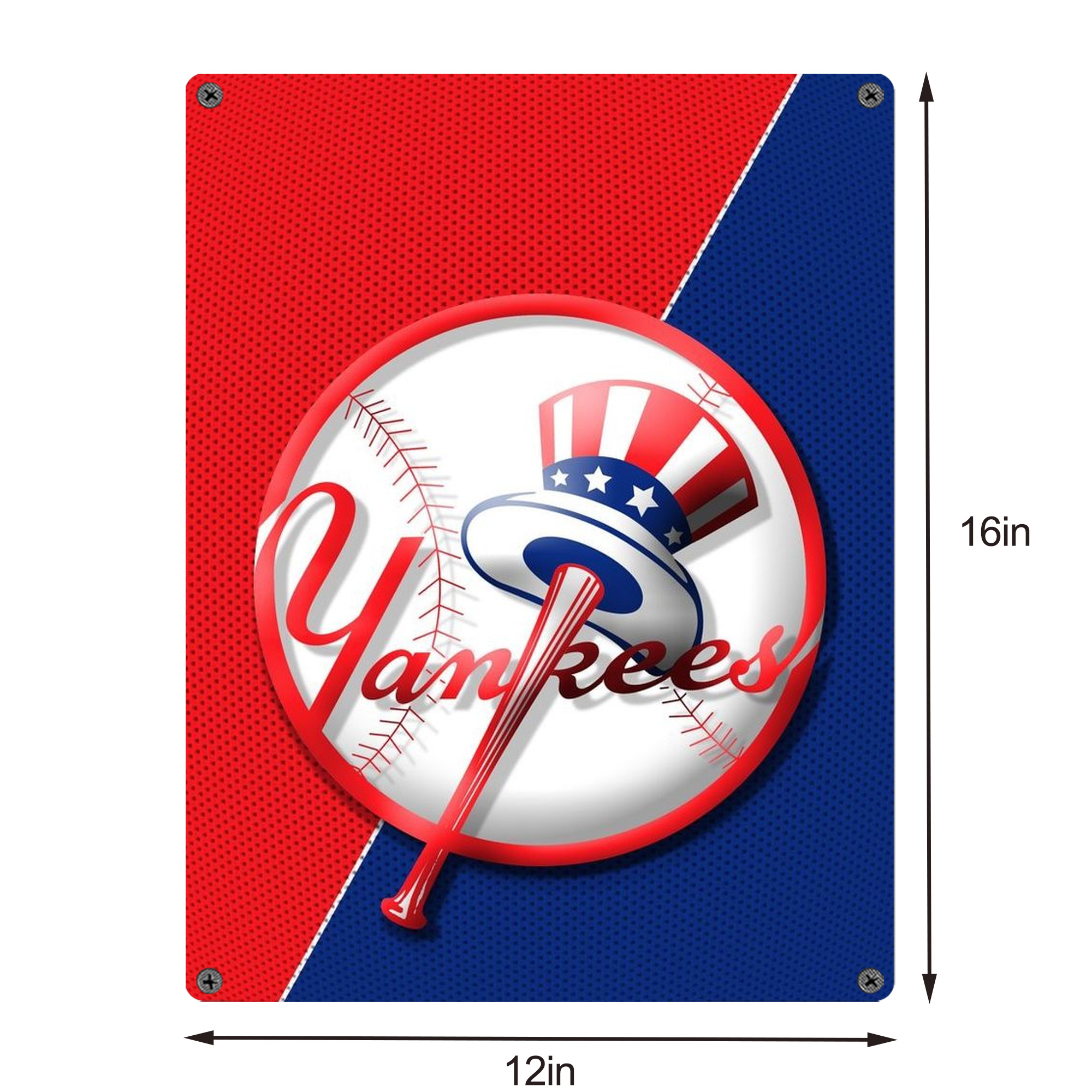 New York Yankees 148 Vintage Metal Tin Sign 12x16inch – Retro Wall Art Decor For Home, Bar, Kitchen, Bedroom, Office – Durable Iron Sheet Poster, Easy To Hang, Full-Color Printing