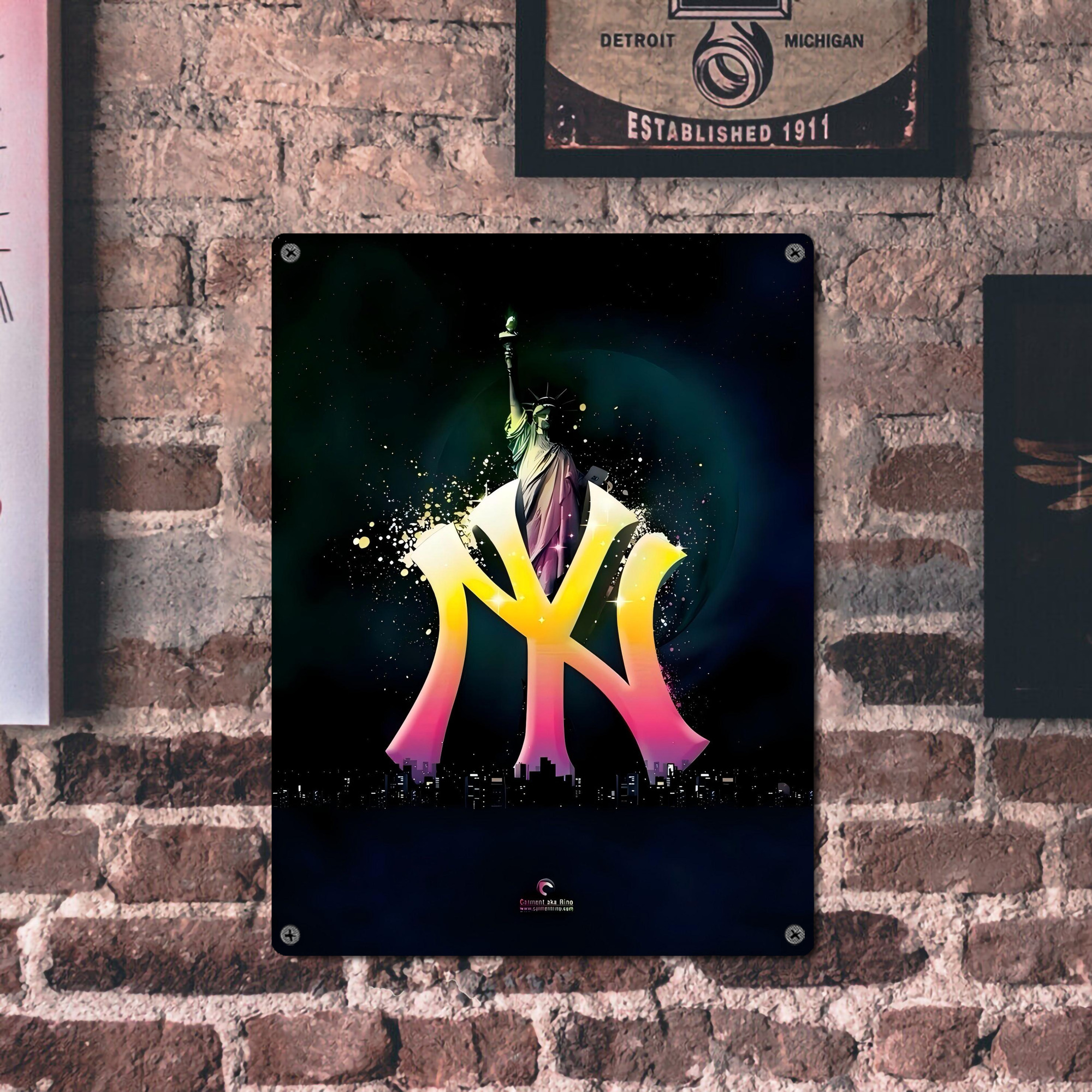 New York Yankees 149 Vintage Metal Tin Sign 12x16inch – Retro Wall Art Decor For Home, Bar, Kitchen, Bedroom, Office – Durable Iron Sheet Poster, Easy To Hang, Full-Color Printing