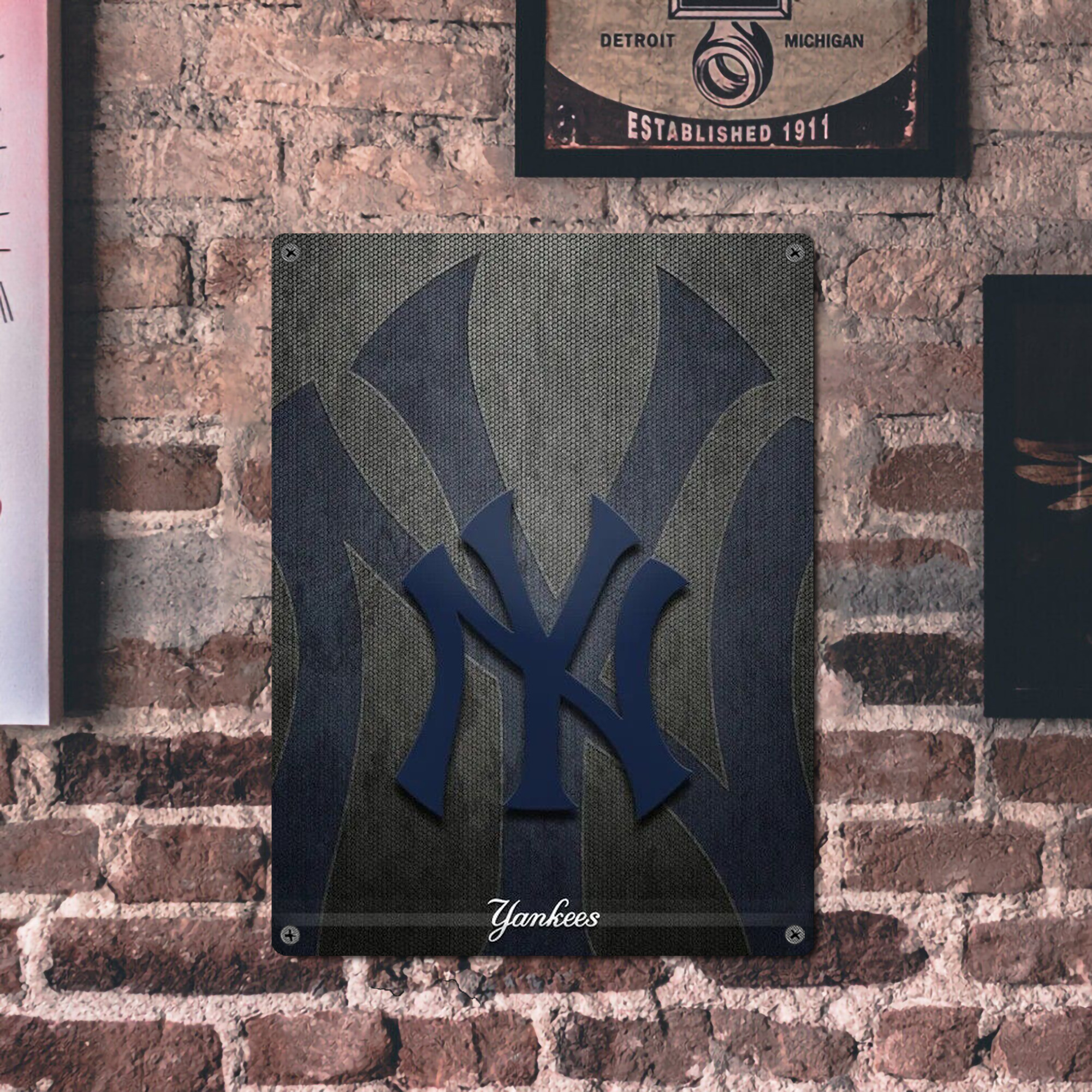 New York Yankees 153 Vintage Metal Tin Sign 12x16inch – Retro Wall Art Decor For Home, Bar, Kitchen, Bedroom, Office – Durable Iron Sheet Poster, Easy To Hang, Full-Color Printing