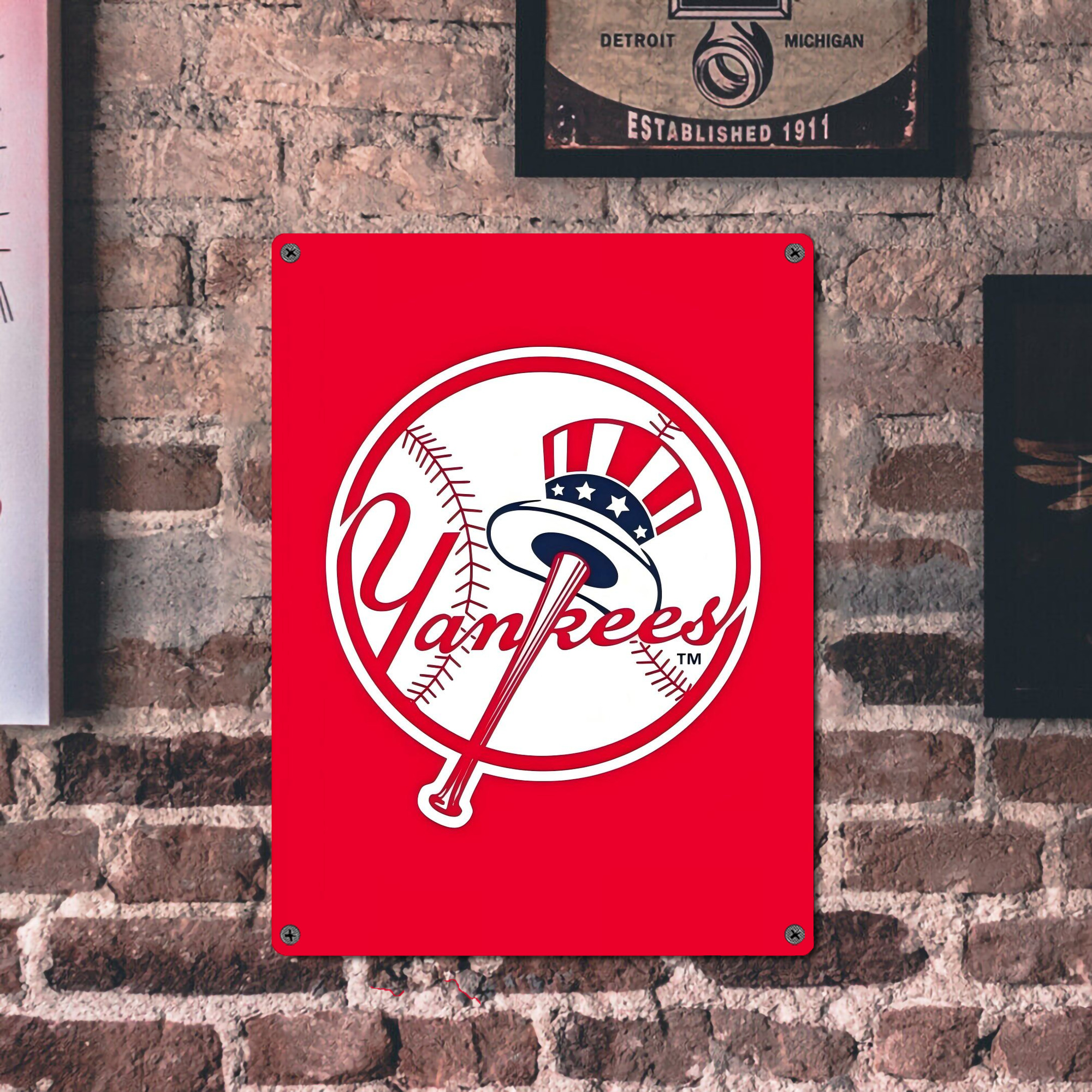 New York Yankees 165 Vintage Metal Tin Sign 12x16inch – Retro Wall Art Decor For Home, Bar, Kitchen, Bedroom, Office – Durable Iron Sheet Poster, Easy To Hang, Full-Color Printing