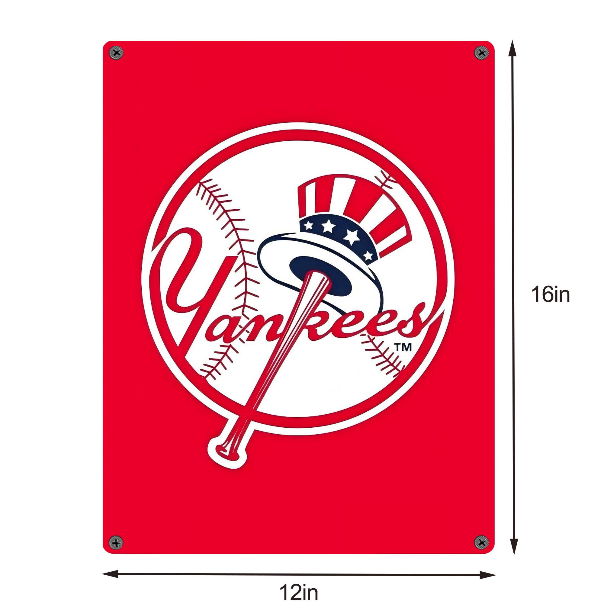 New York Yankees 165 Vintage Metal Tin Sign 12x16inch – Retro Wall Art Decor For Home, Bar, Kitchen, Bedroom, Office – Durable Iron Sheet Poster, Easy To Hang, Full-Color Printing