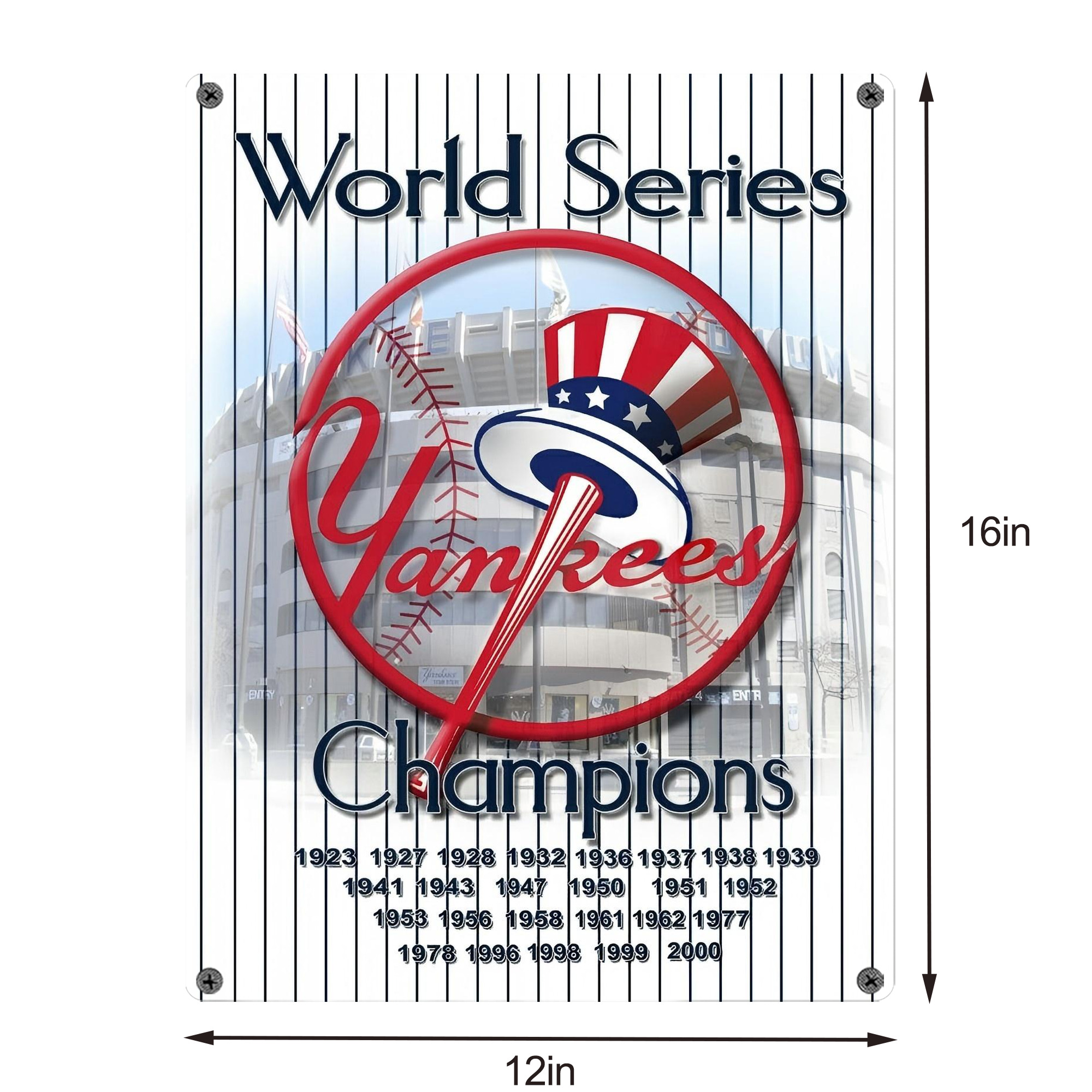 New York Yankees 184 Vintage Metal Tin Sign 12x16inch – Retro Wall Art Decor For Home, Bar, Kitchen, Bedroom, Office – Durable Iron Sheet Poster, Easy To Hang, Full-Color Printing