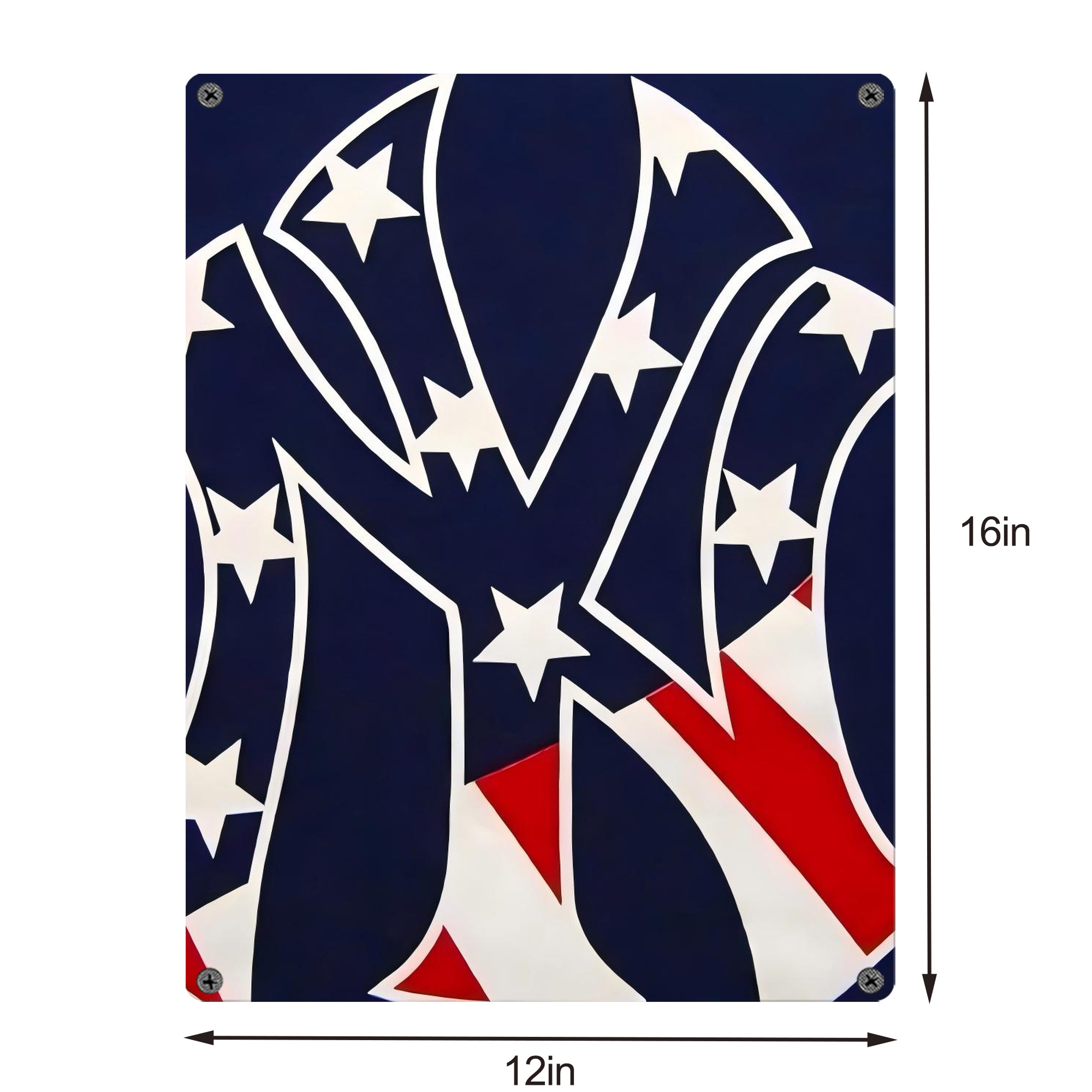 New York Yankees Logo USA Vintage Metal Tin Sign 12x16inch – Retro Wall Art Decor For Home, Bar, Kitchen, Bedroom, Office – Durable Iron Sheet Poster, Easy To Hang, Full-Color Printing